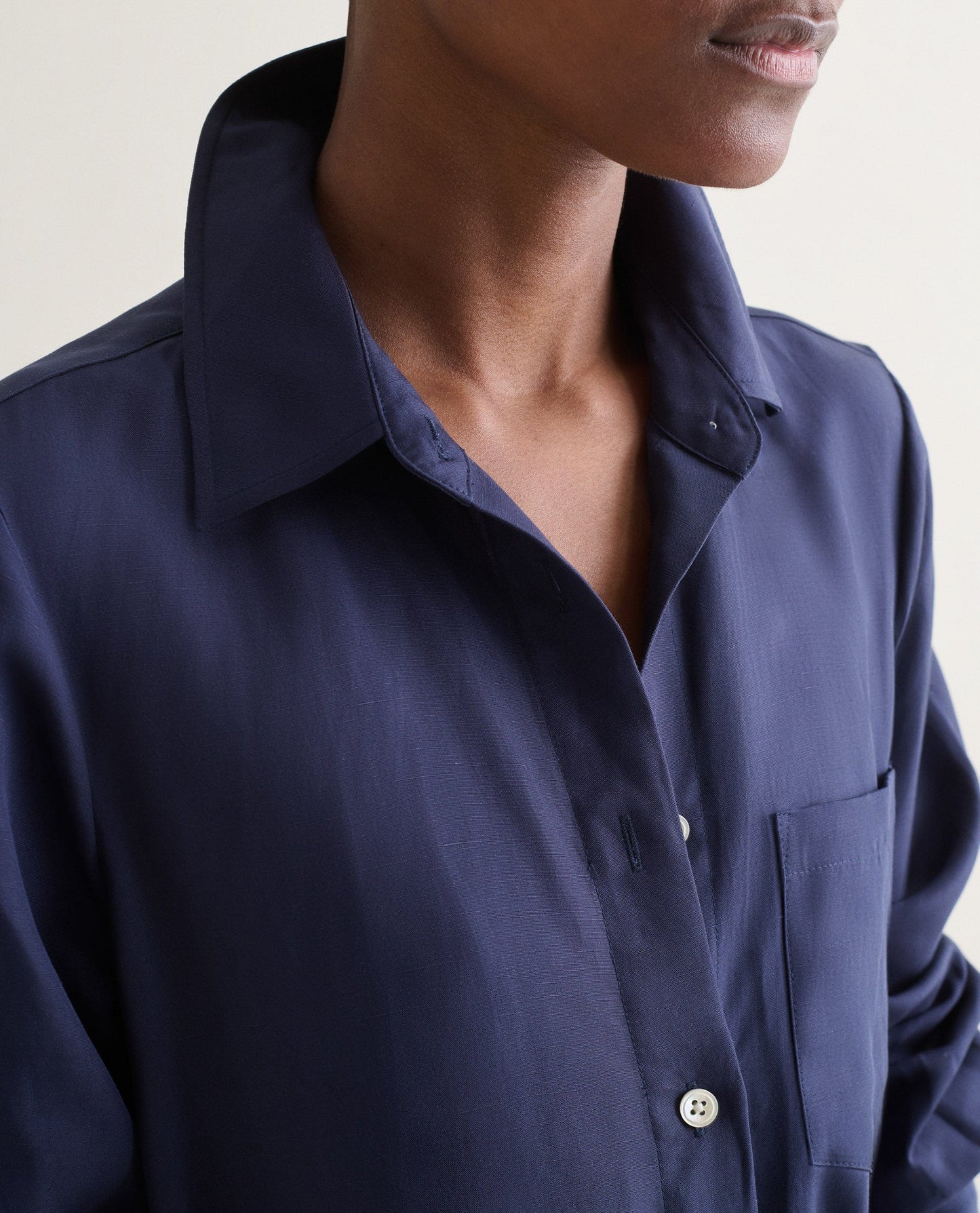 Women's Future-Linen Shirt Dress - Navy