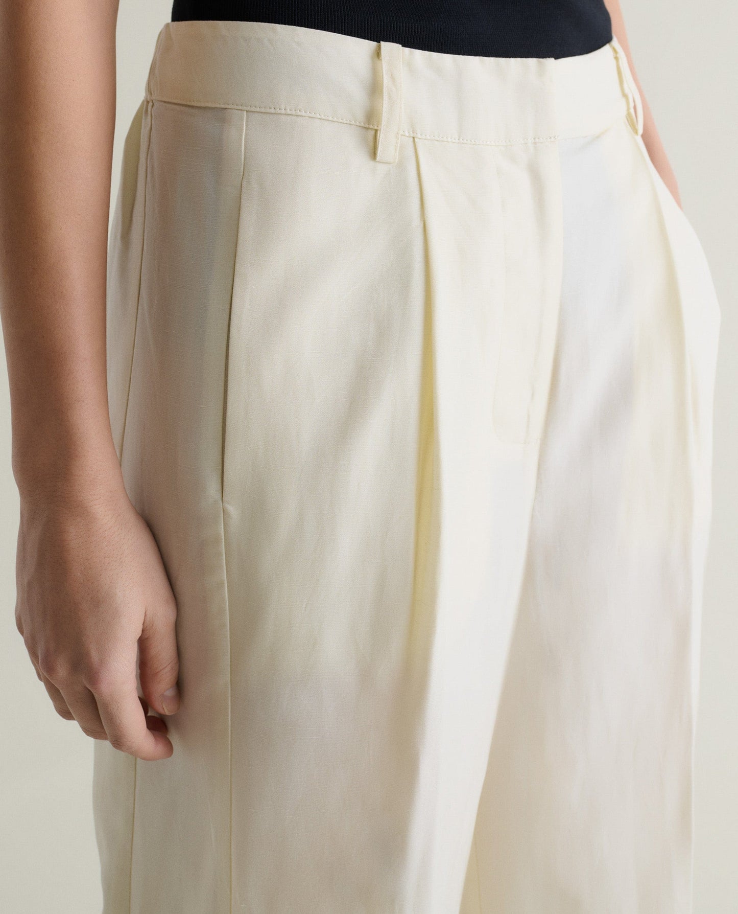 Women's Future-Linen Wide-Leg Trouser - Buttermilk