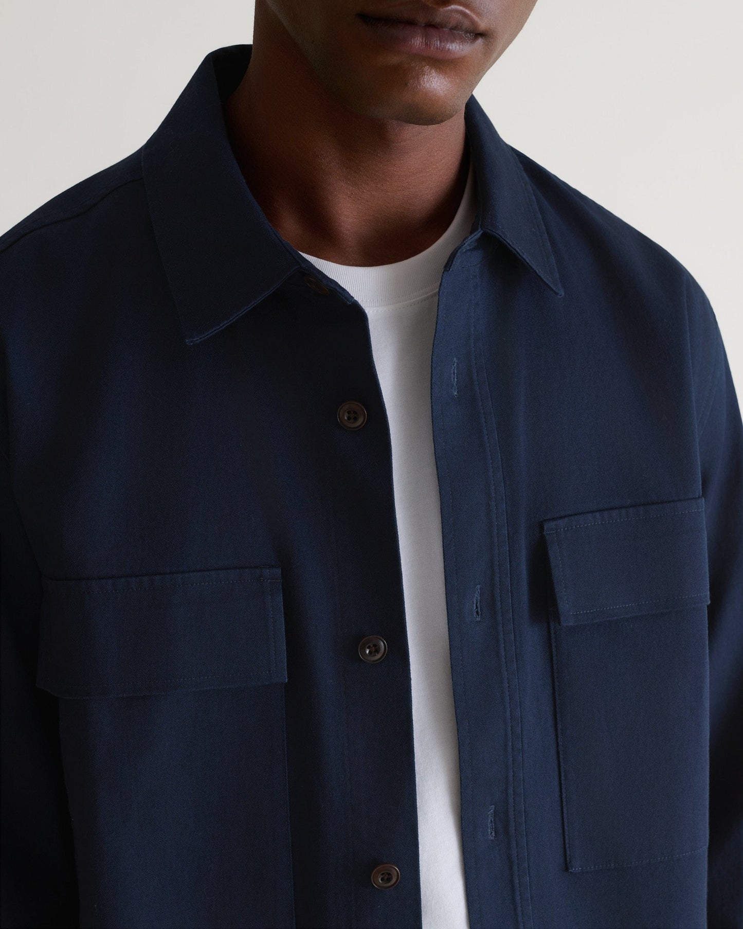 Men's Heavy-Weight Cotton Overshirt - Navy