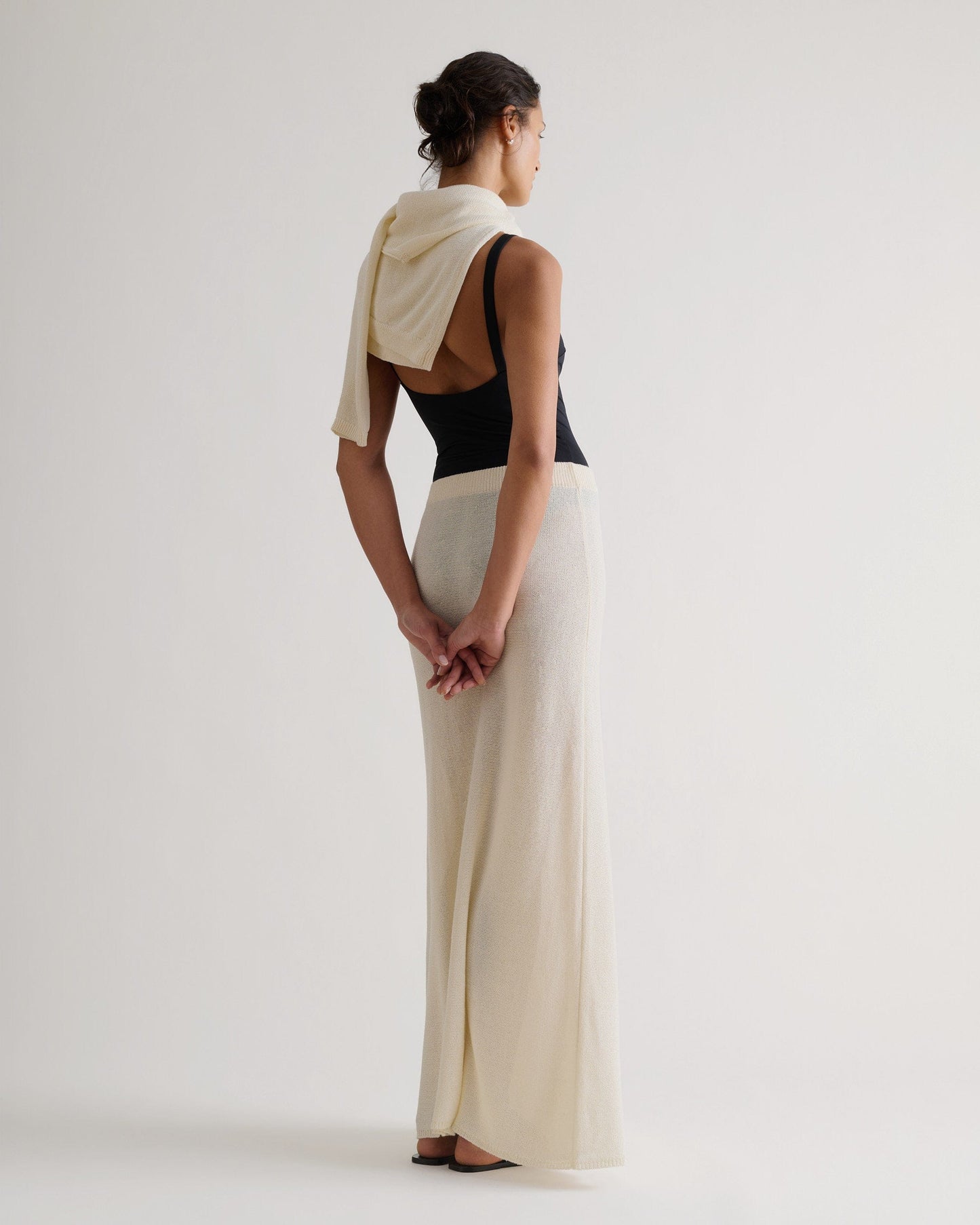 Women's Paper Yarn Knit Skirt - Parchment