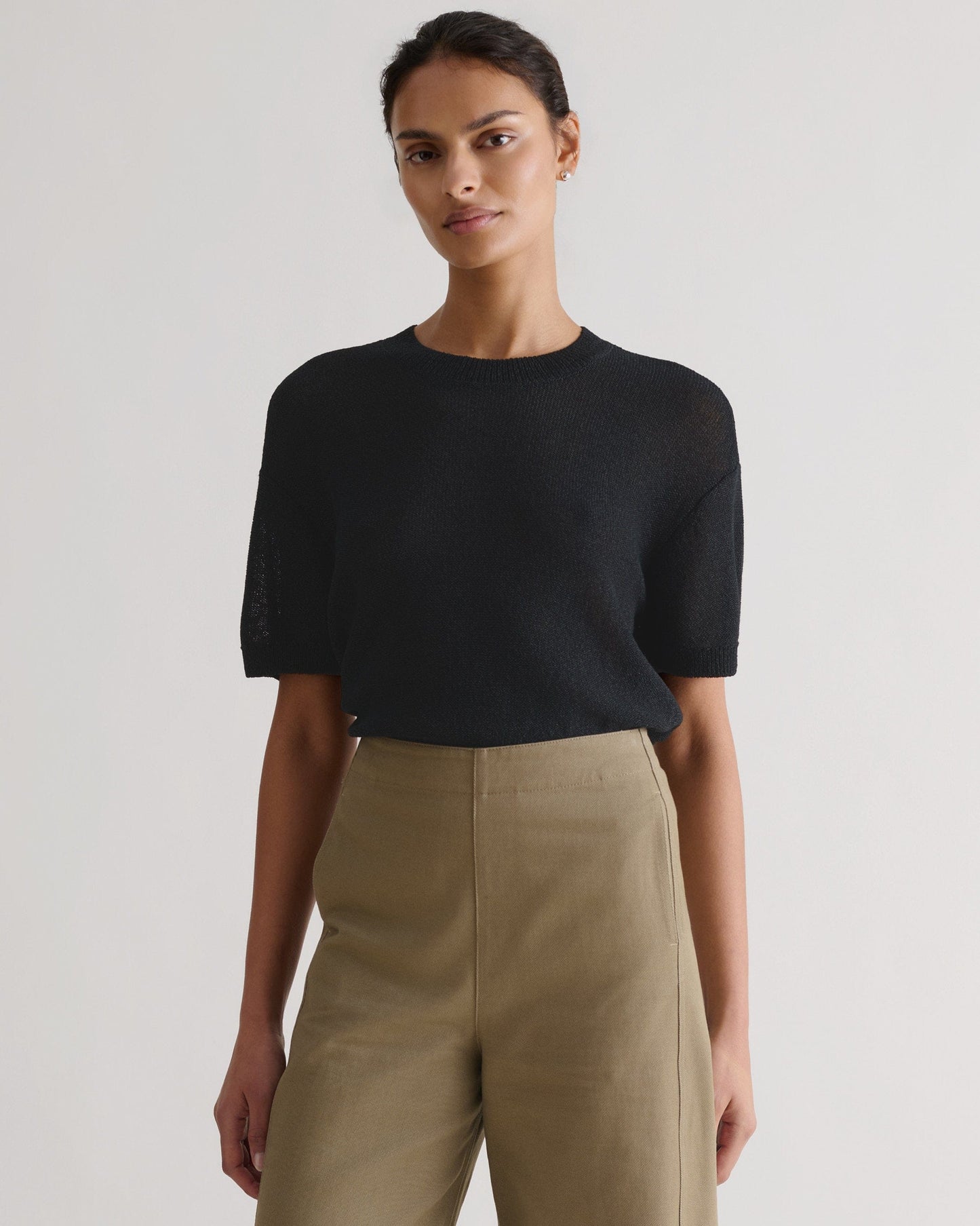 Women's Japanese Paper Yarn T-shirt - Black