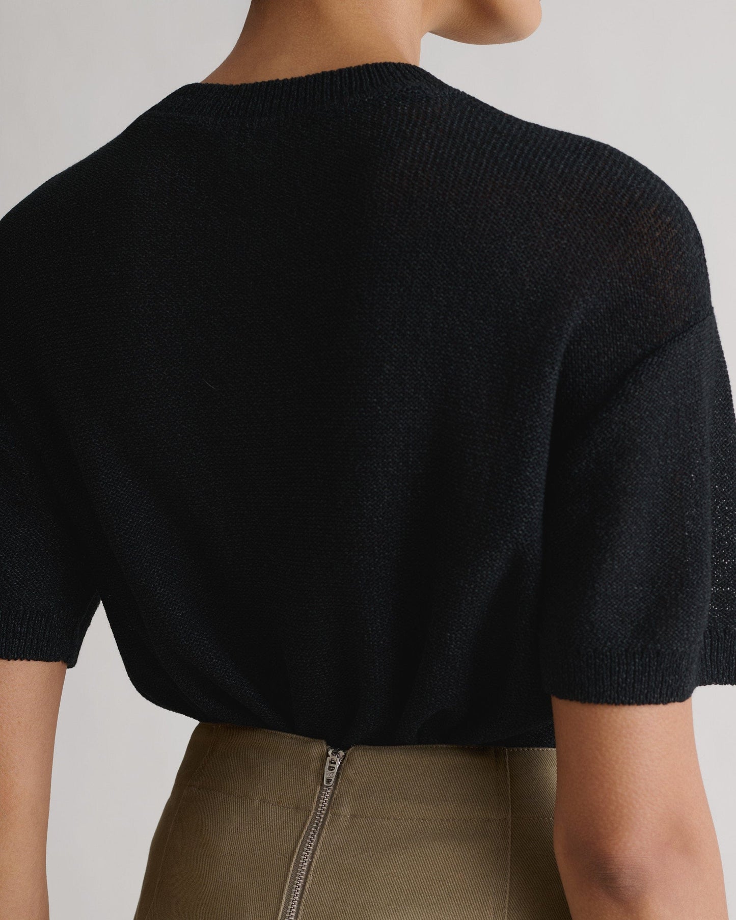 Women's Japanese Paper Yarn T-shirt - Black