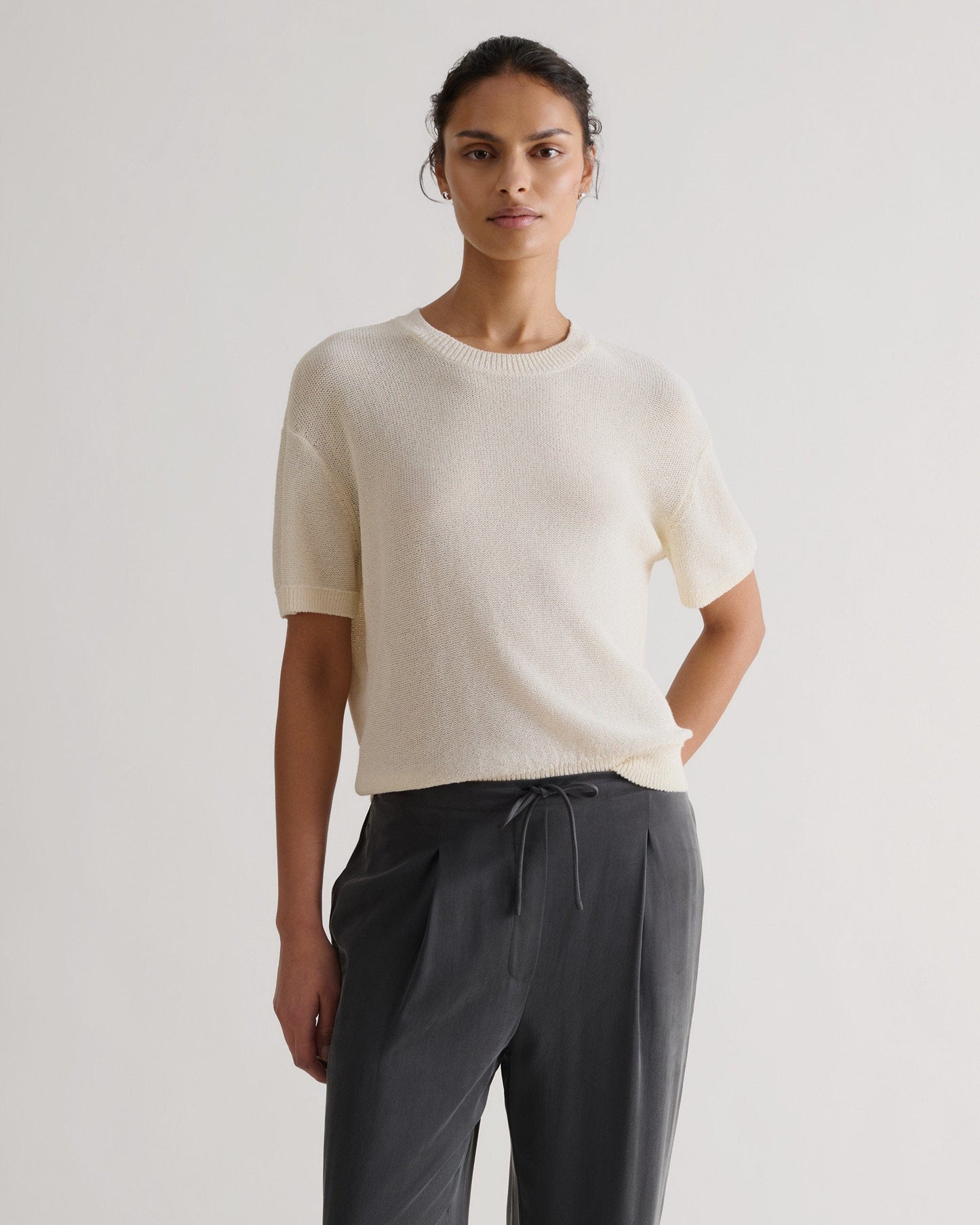 Women's Japanese Paper Yarn T-shirt - Parchment