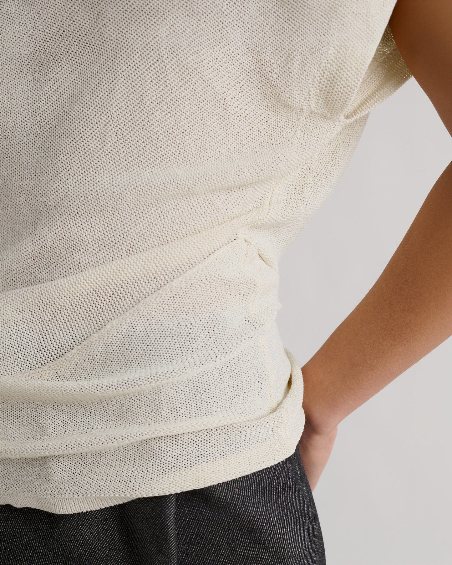 Women's Japanese Paper Yarn Twist Top - Parchment