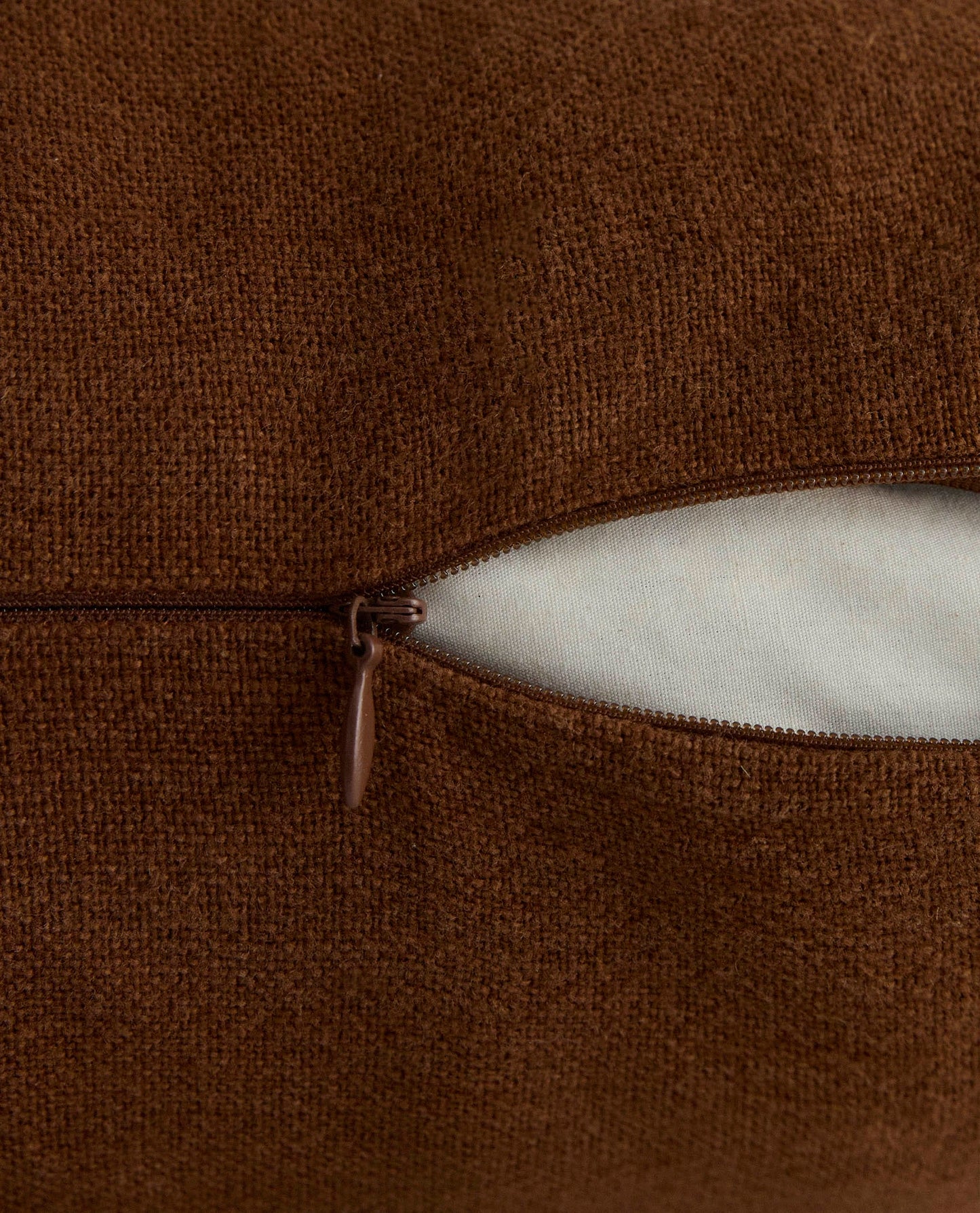 Piped Lumbar Cushion Cover - Chestnut