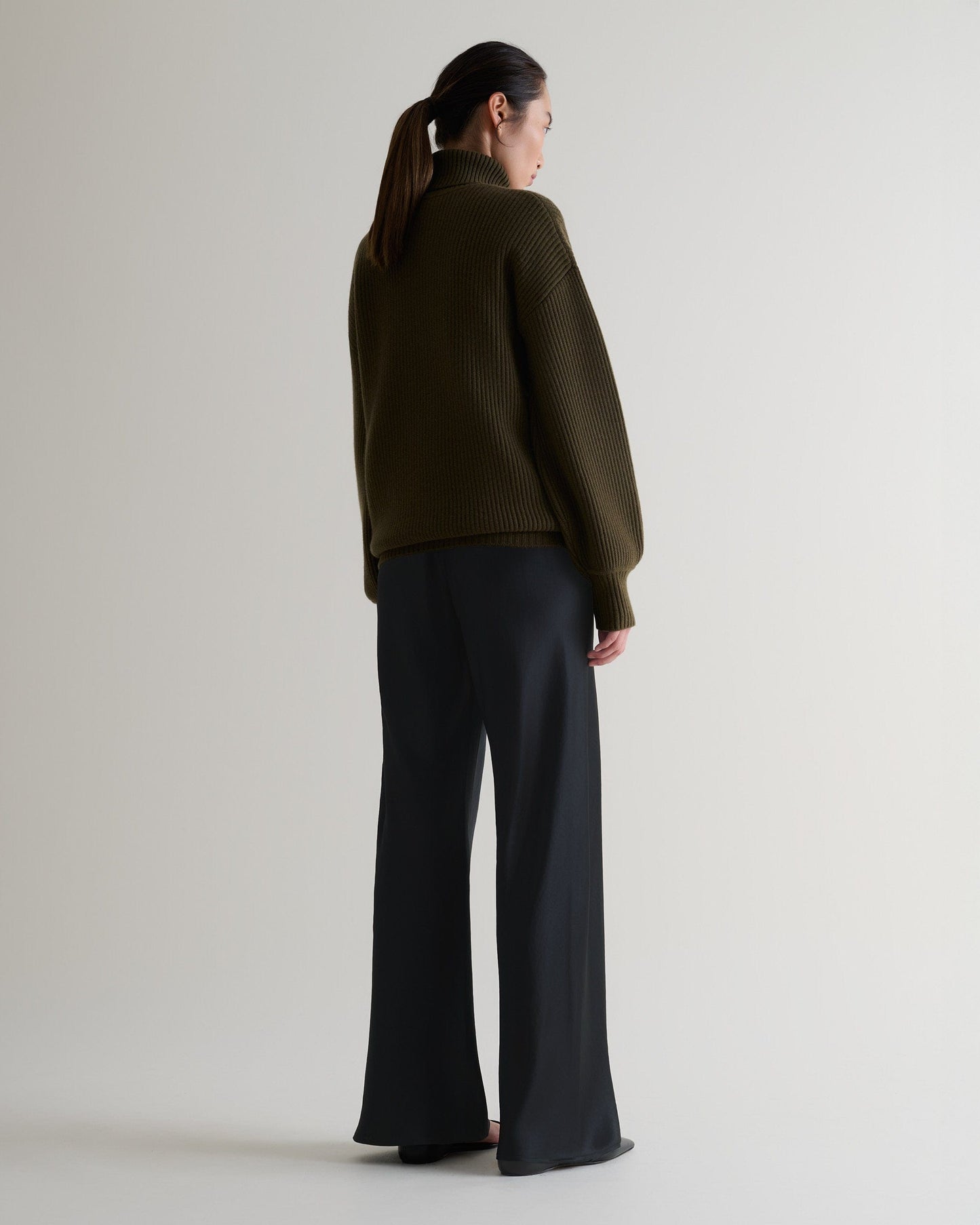 Women's NAIA™ Liquid Satin Bias Trouser - Black