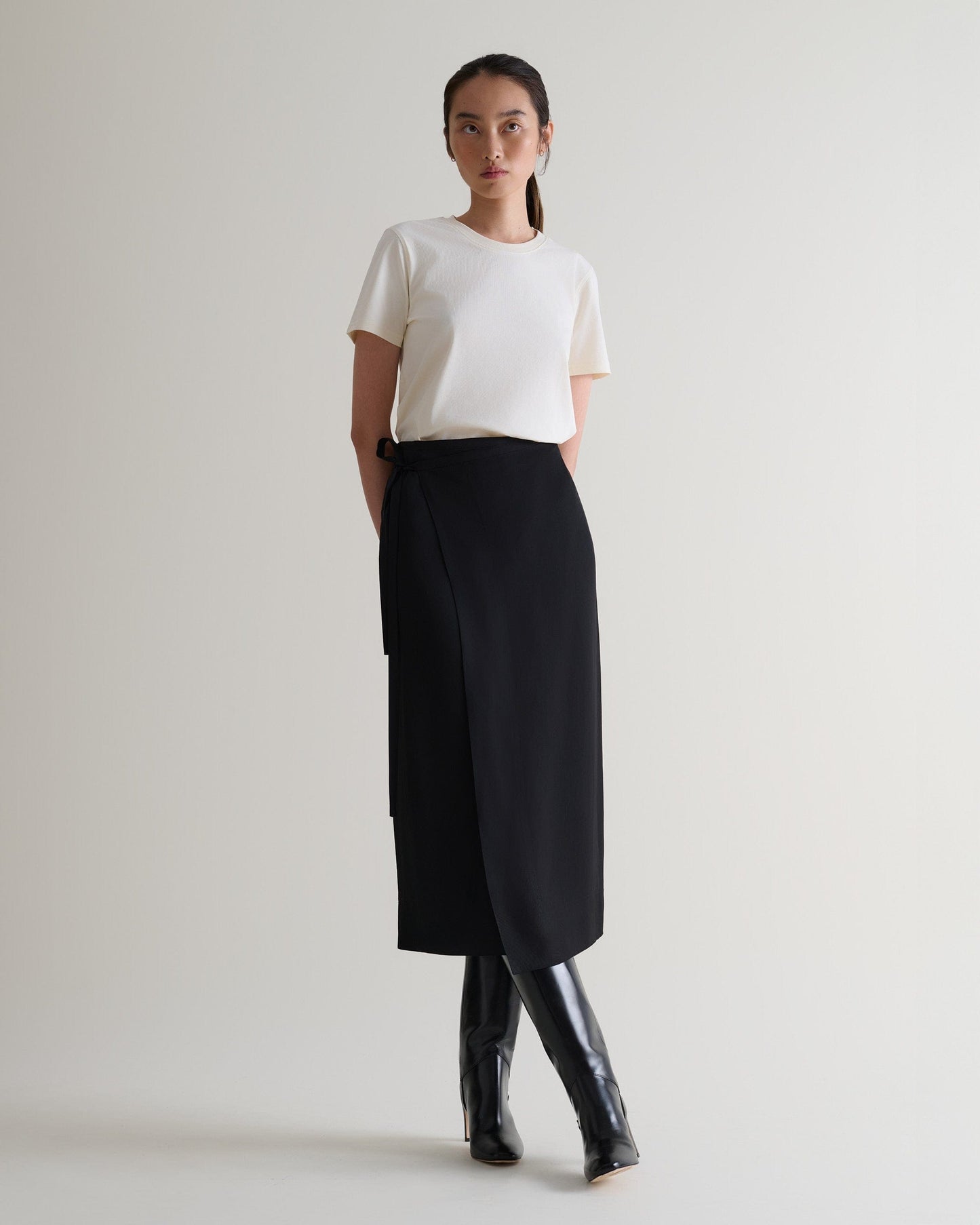 Women's NAIA™ Midi Wrap Skirt - Black