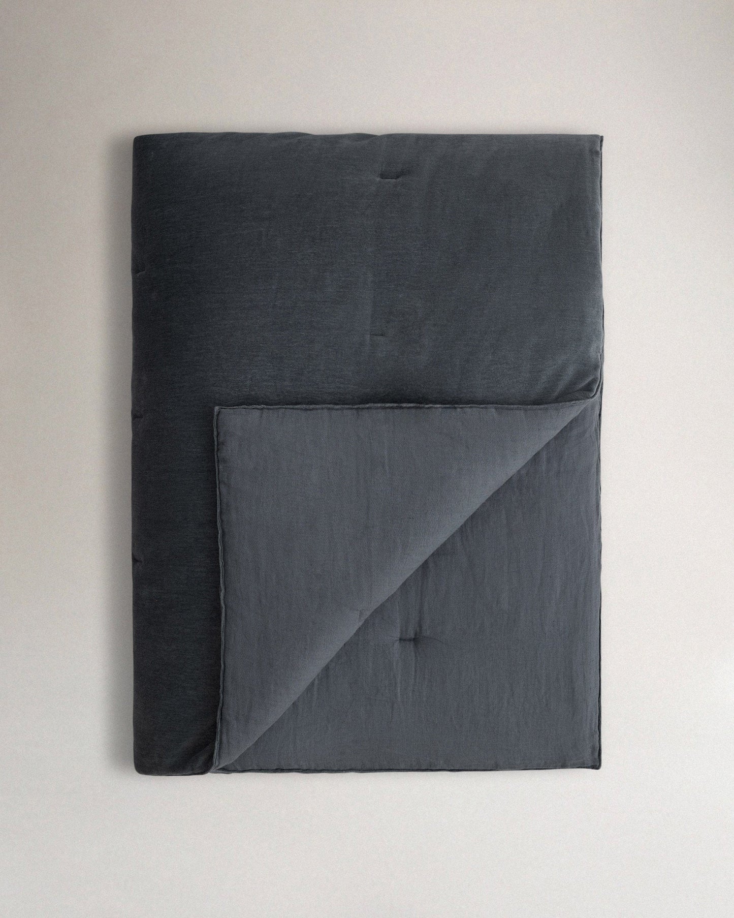 Organic Cotton Velvet Quilt - Mineral Blue