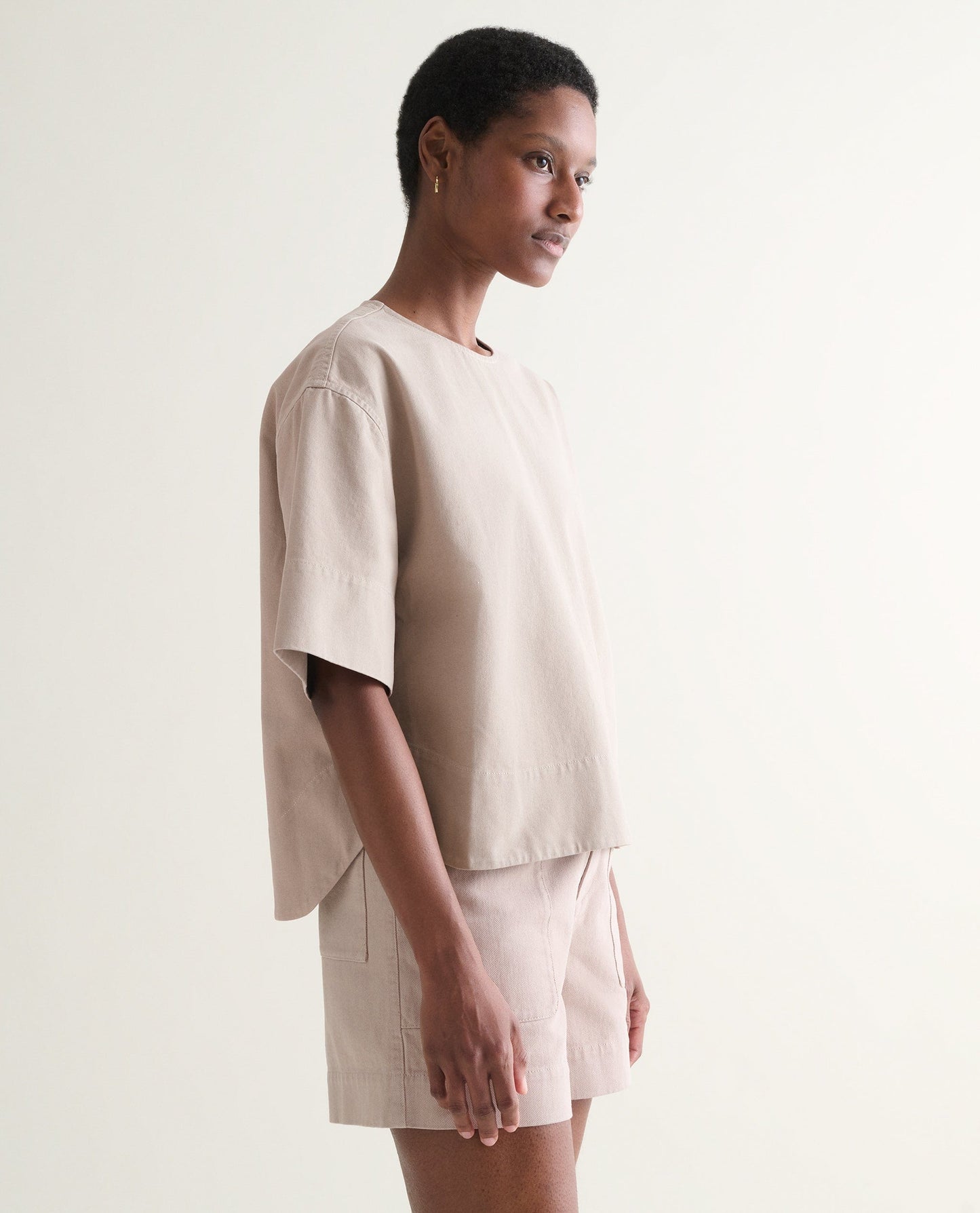 Women's Organic Denim Boxy T-shirt - Ash