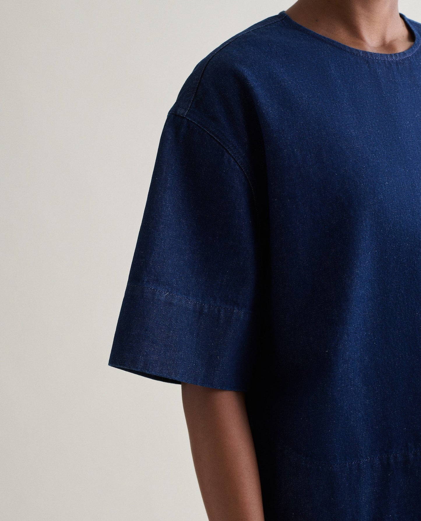 Women's Organic Denim Boxy T-shirt - Indigo