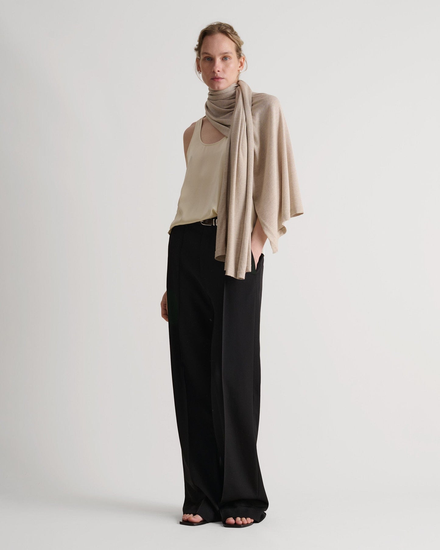 Oversized Silk-Cashmere Wrap - Drift