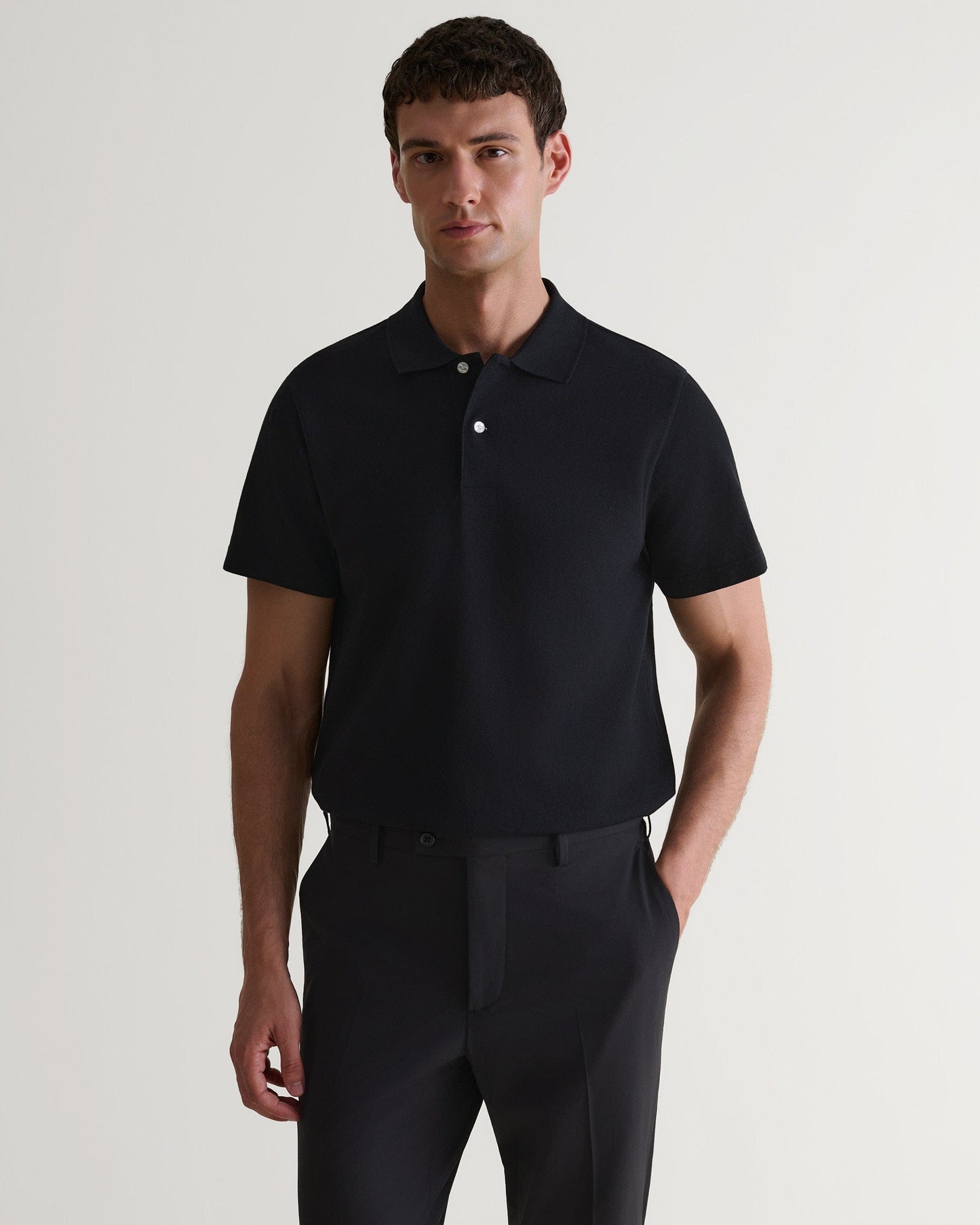 Pique Polo Shirt - Black