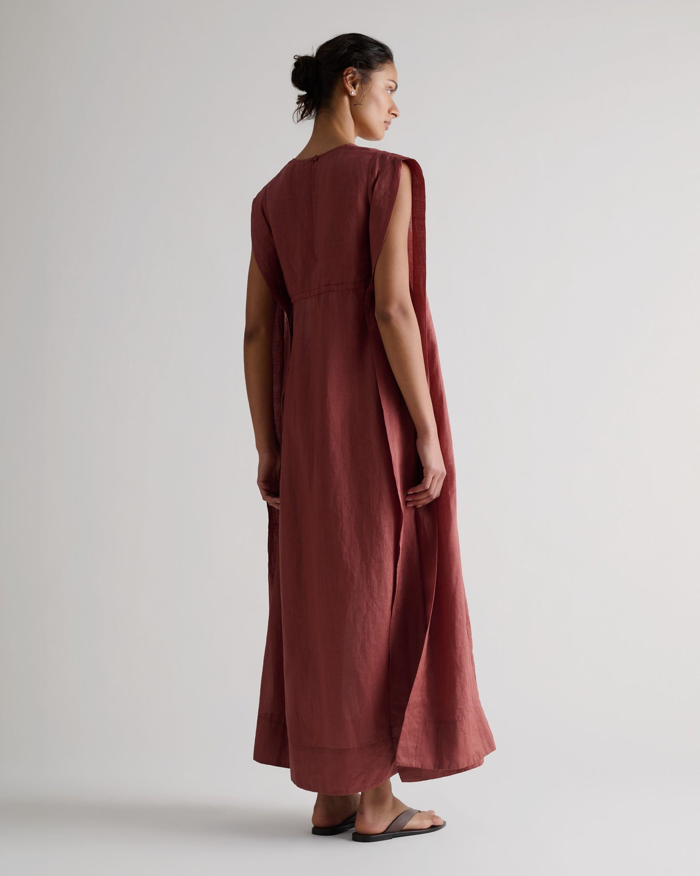 Women's Ramie Gauze Aegean Dress - Deep Clay