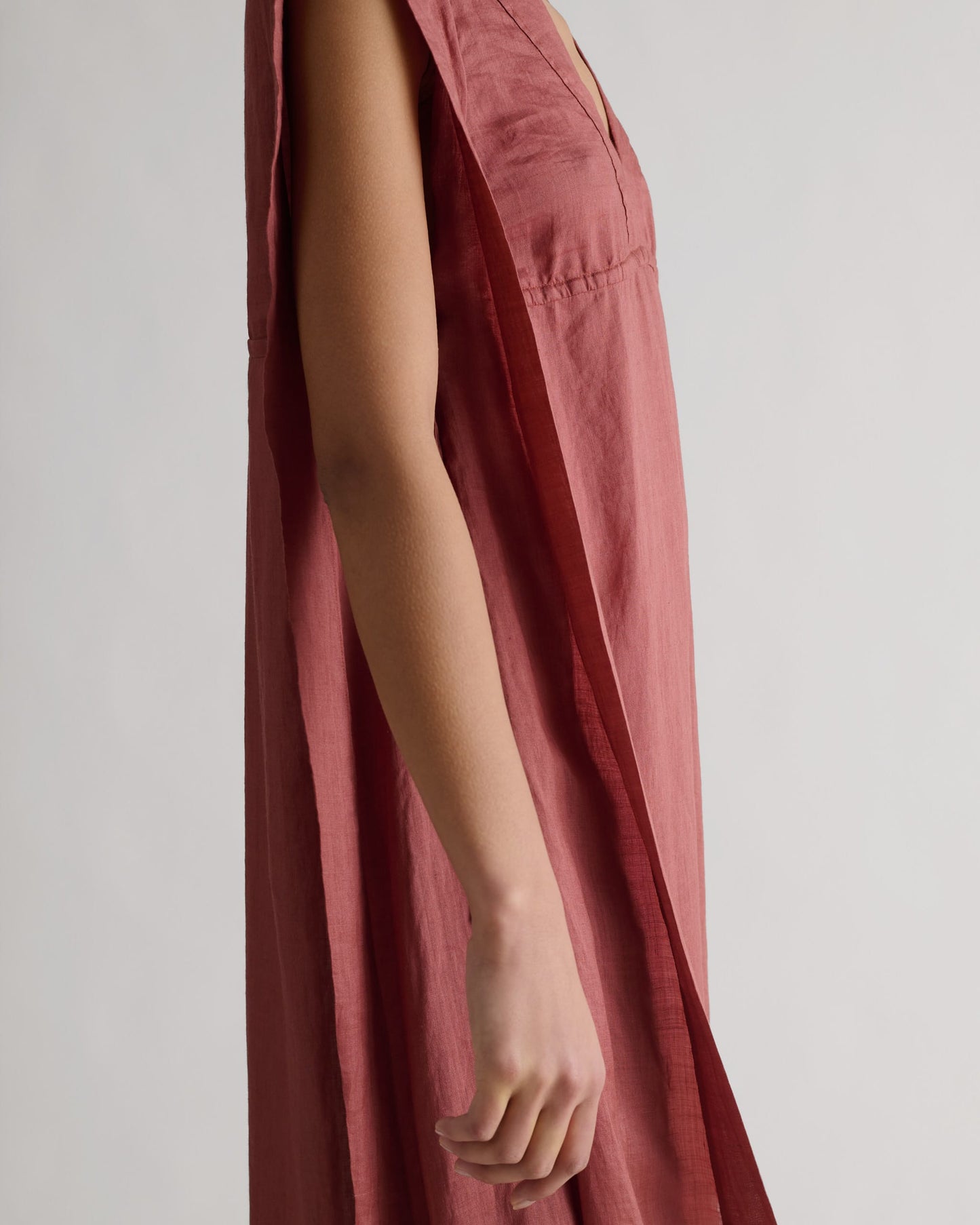 Women's Ramie Gauze Aegean Dress - Deep Clay