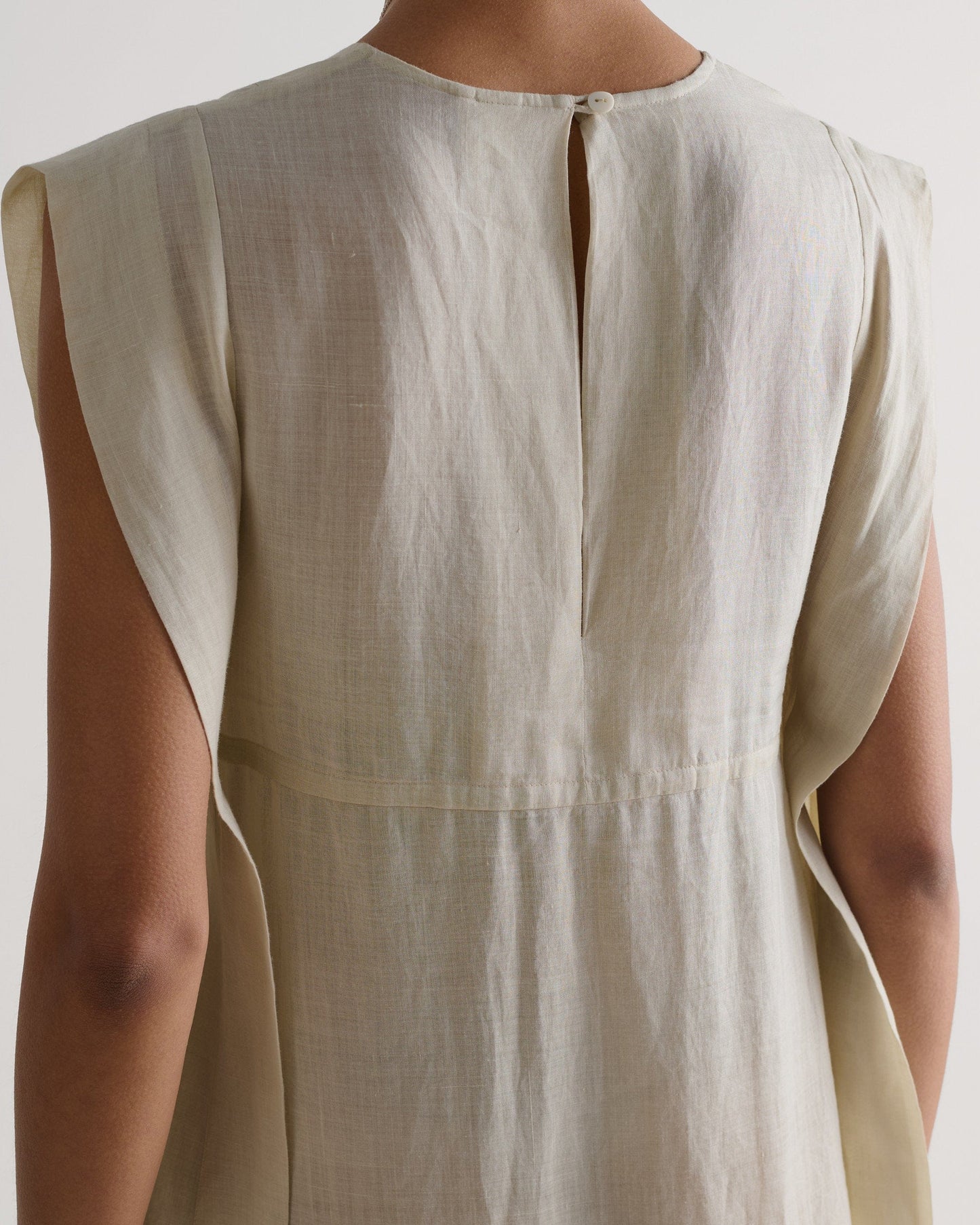 Women's Ramie Gauze Aegean Dress - Shell