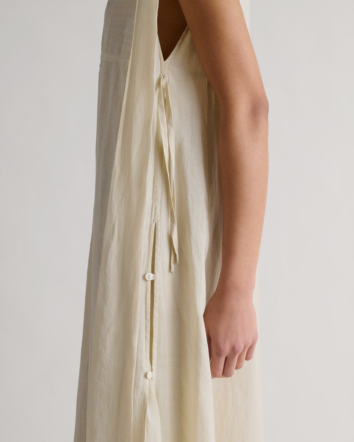 Women's Ramie Gauze Aegean Dress - Shell