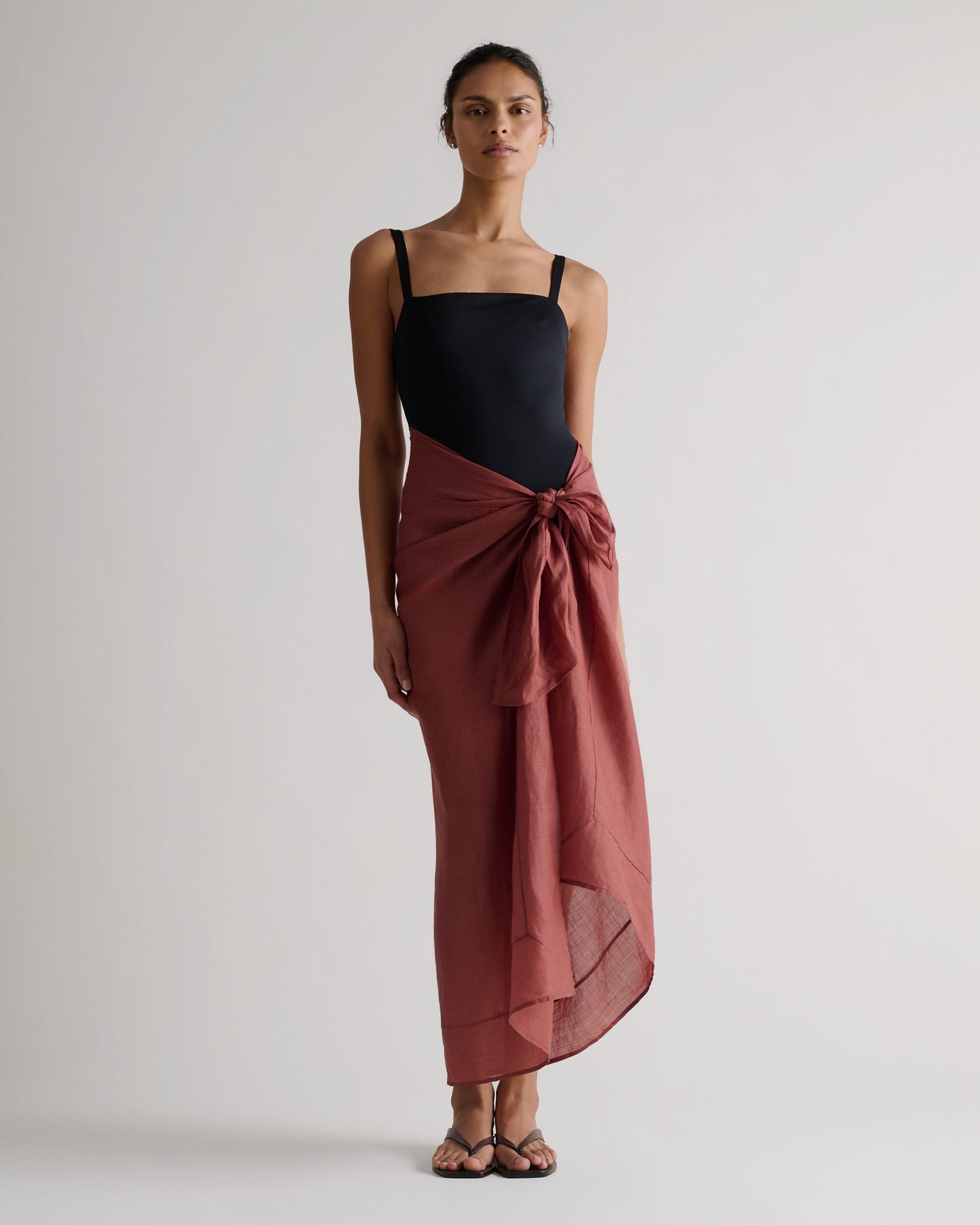 Women's Ramie Pareo Wrap - Deep Clay