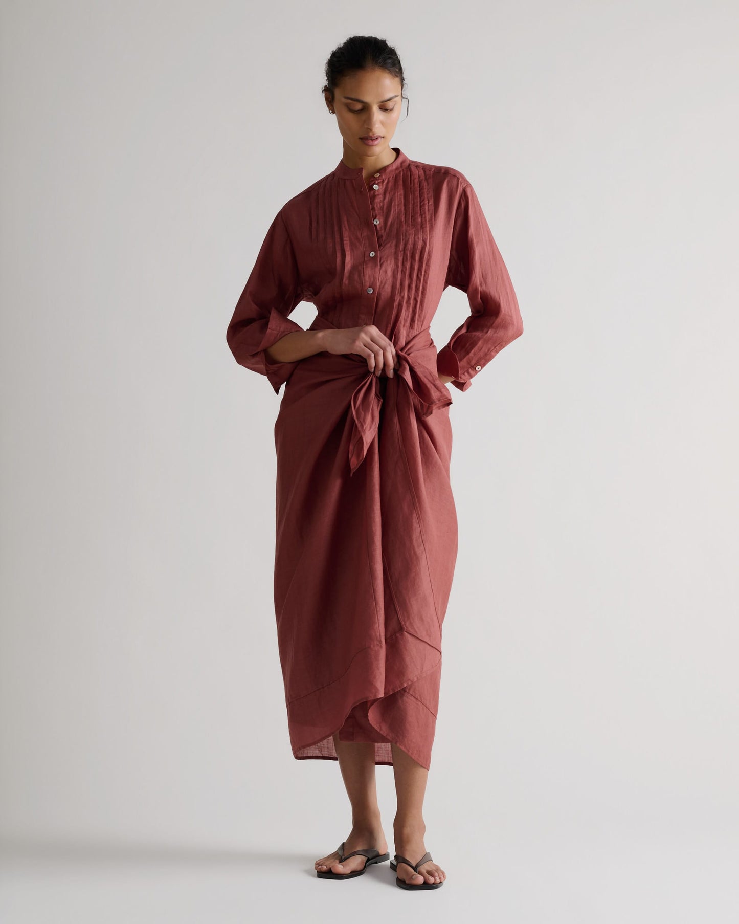 Women's Ramie Pareo Wrap - Deep Clay