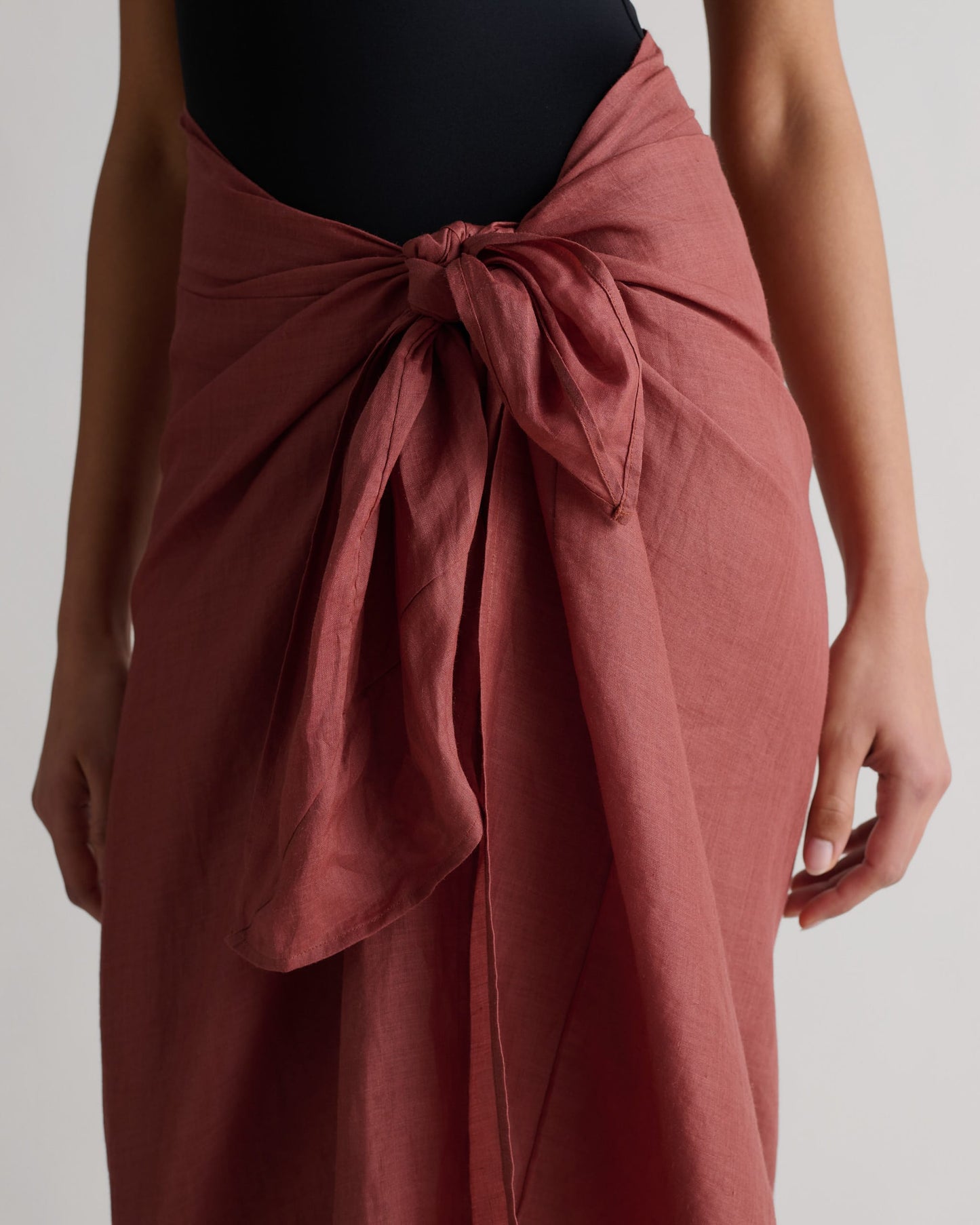 Women's Ramie Pareo Wrap - Deep Clay