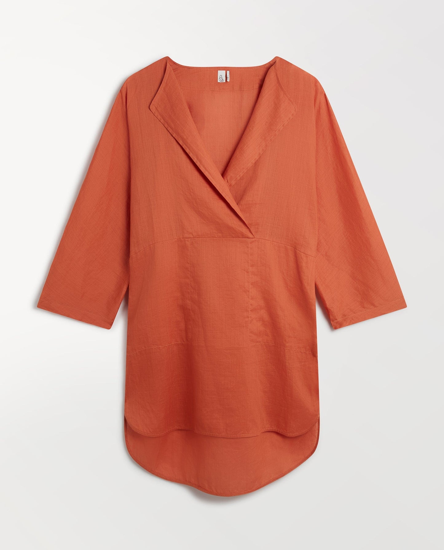 Women's Ramie Gauze Tunic Dress - Rust