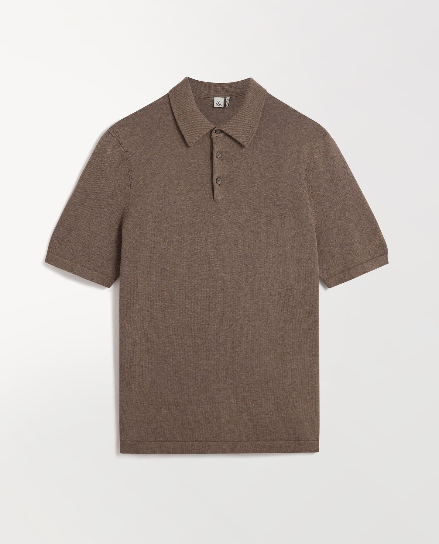 Men's Silk-Cotton Fine Knit Polo - Mole