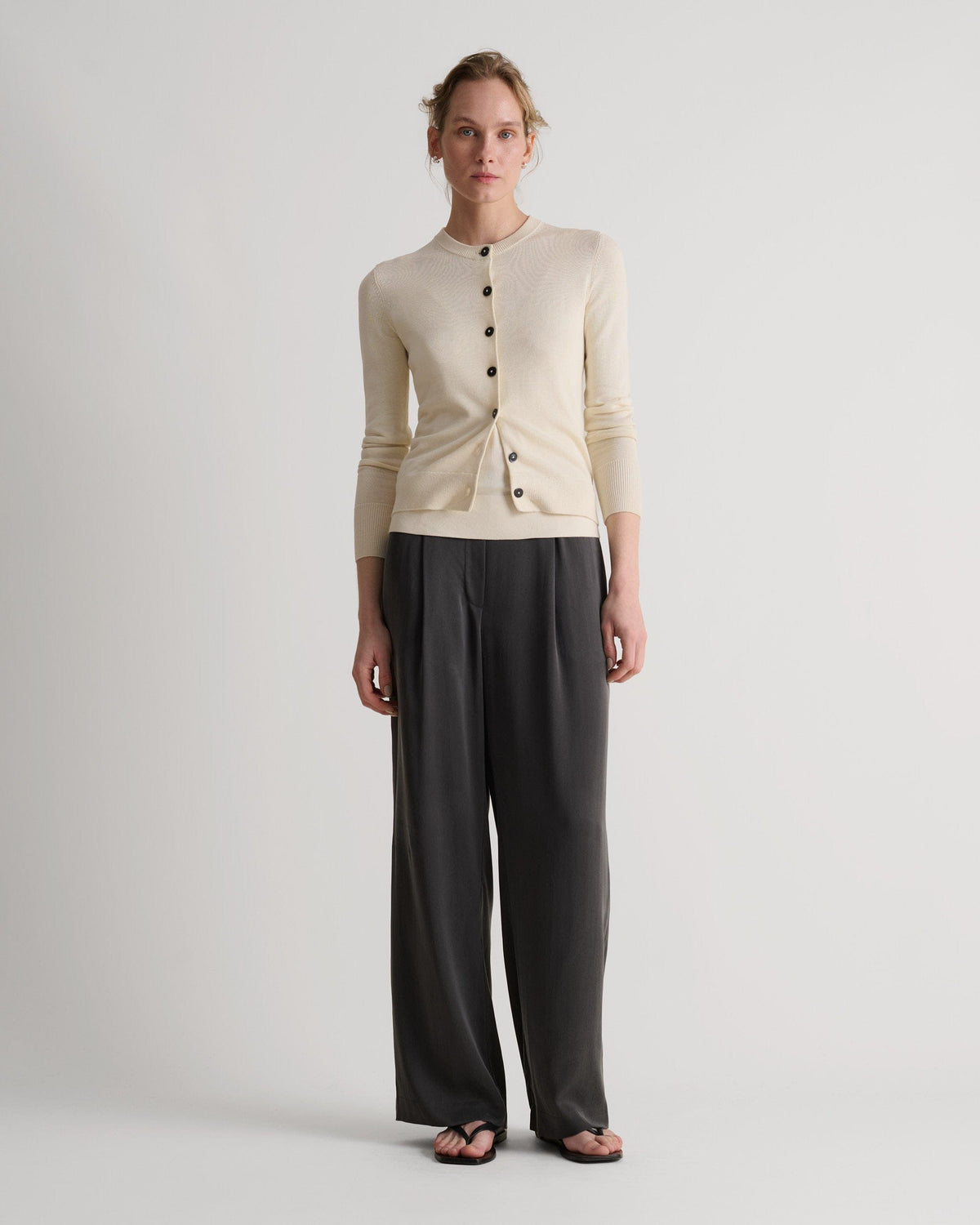 Women's Silk-Cotton Cardigan - Buttermilk