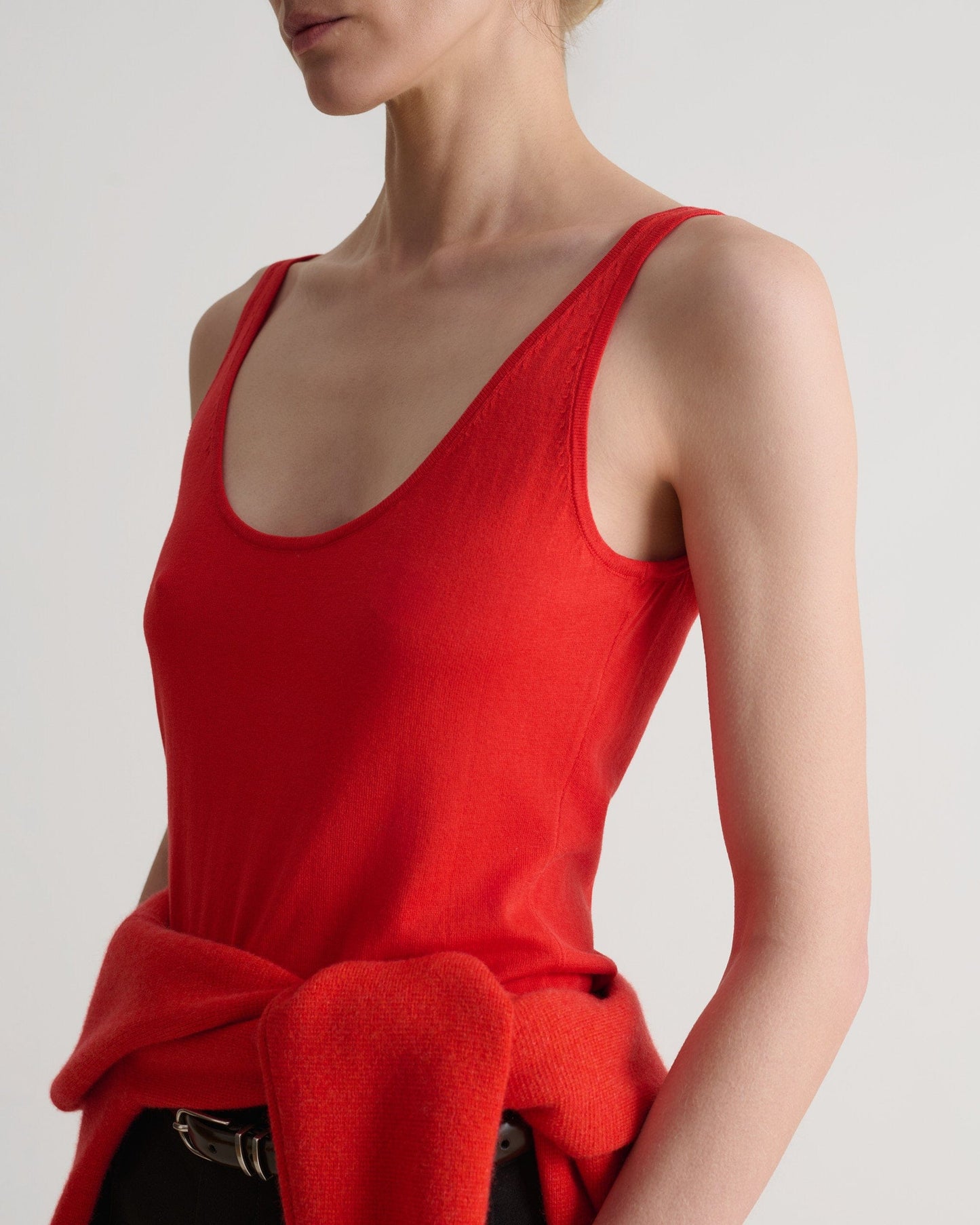 Women's Silk-Cotton Vest - Poppy