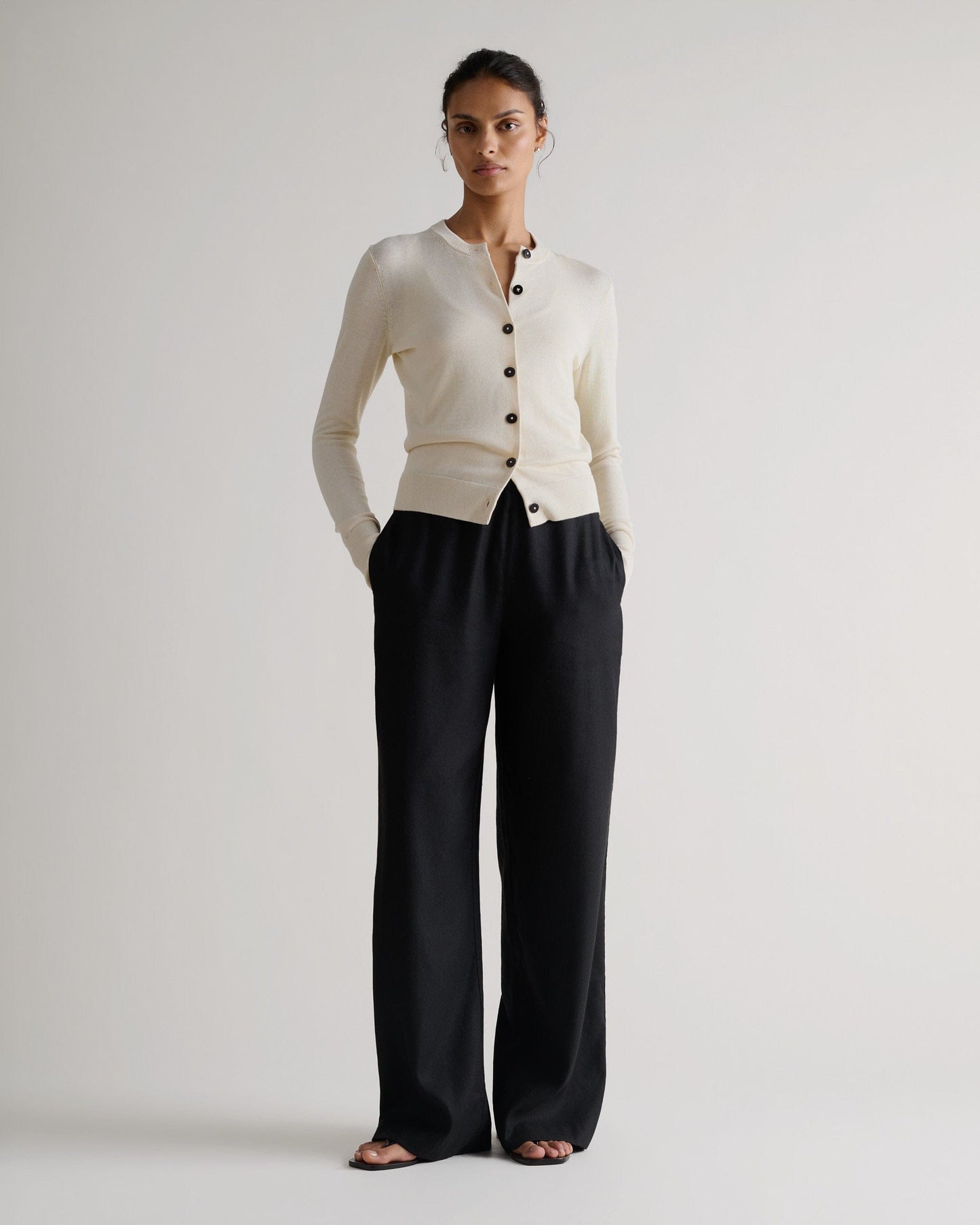 Women's Silk-Cotton Cardigan - Buttermilk