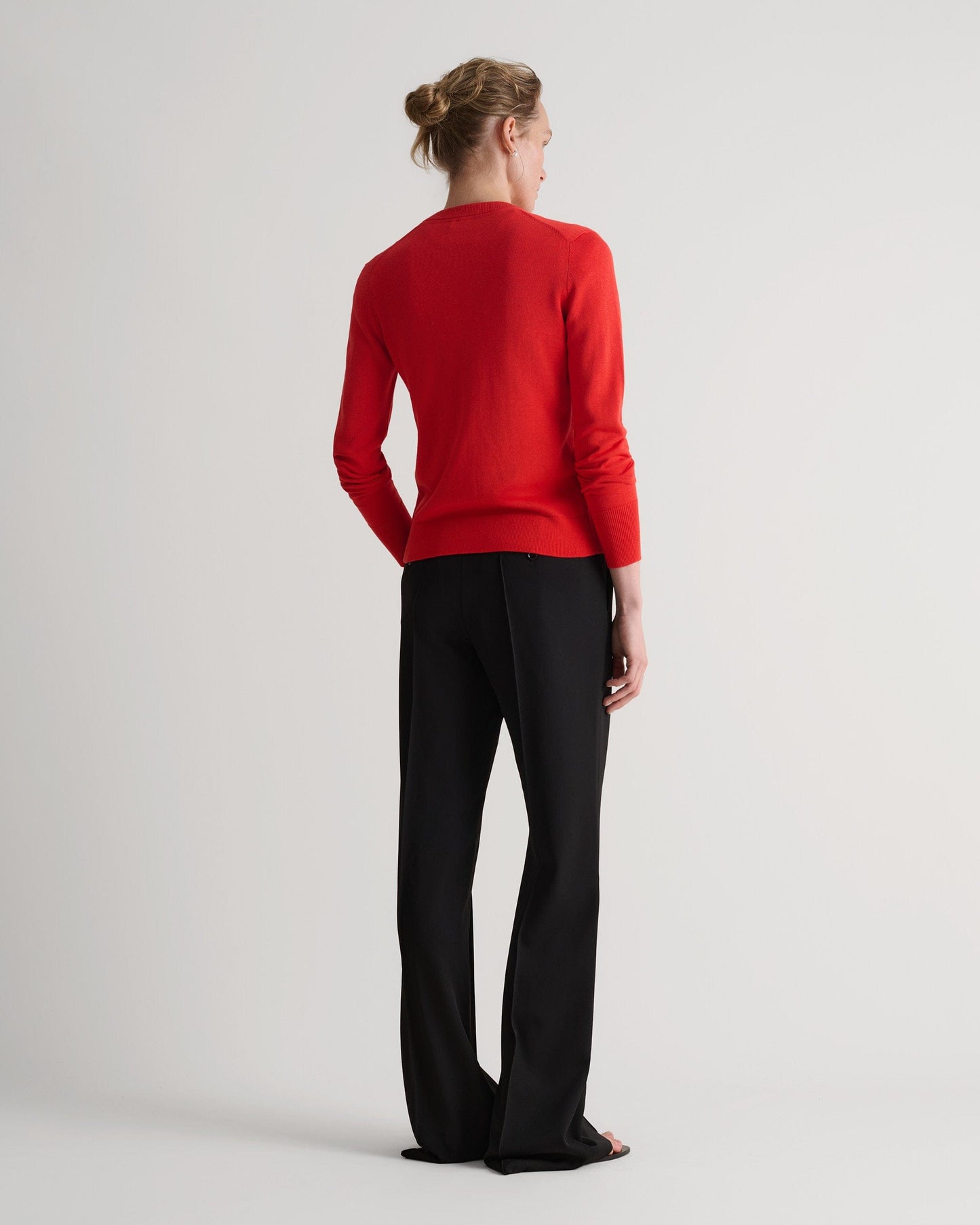 Women's Silk-Cotton Cardigan - Red