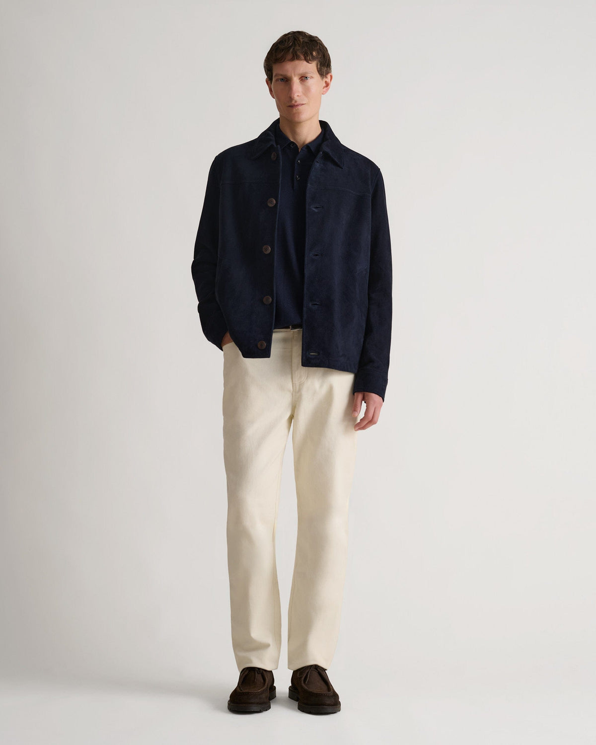 Men's Suede Jacket - Indigo