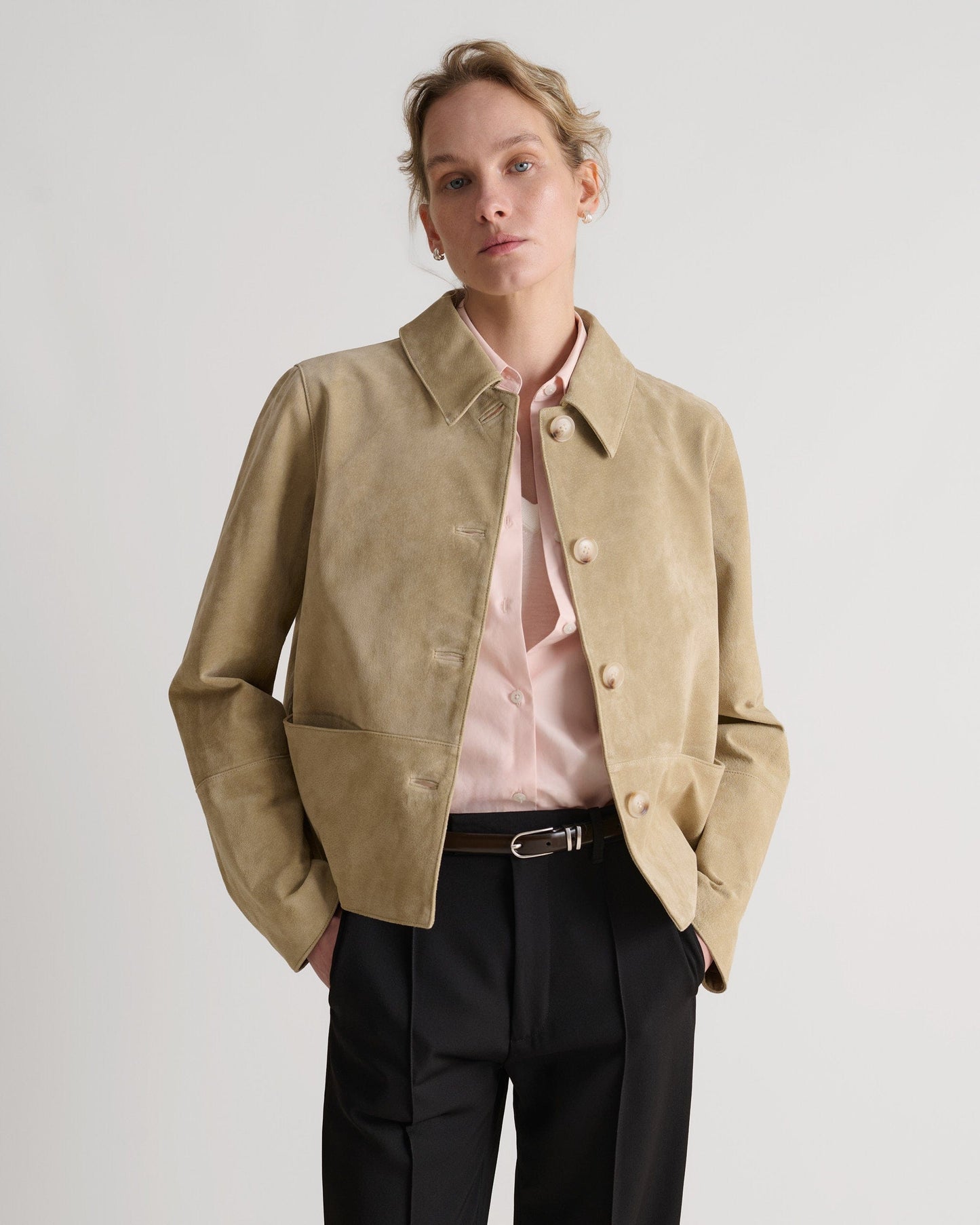 Women's Suede Jacket - Sand