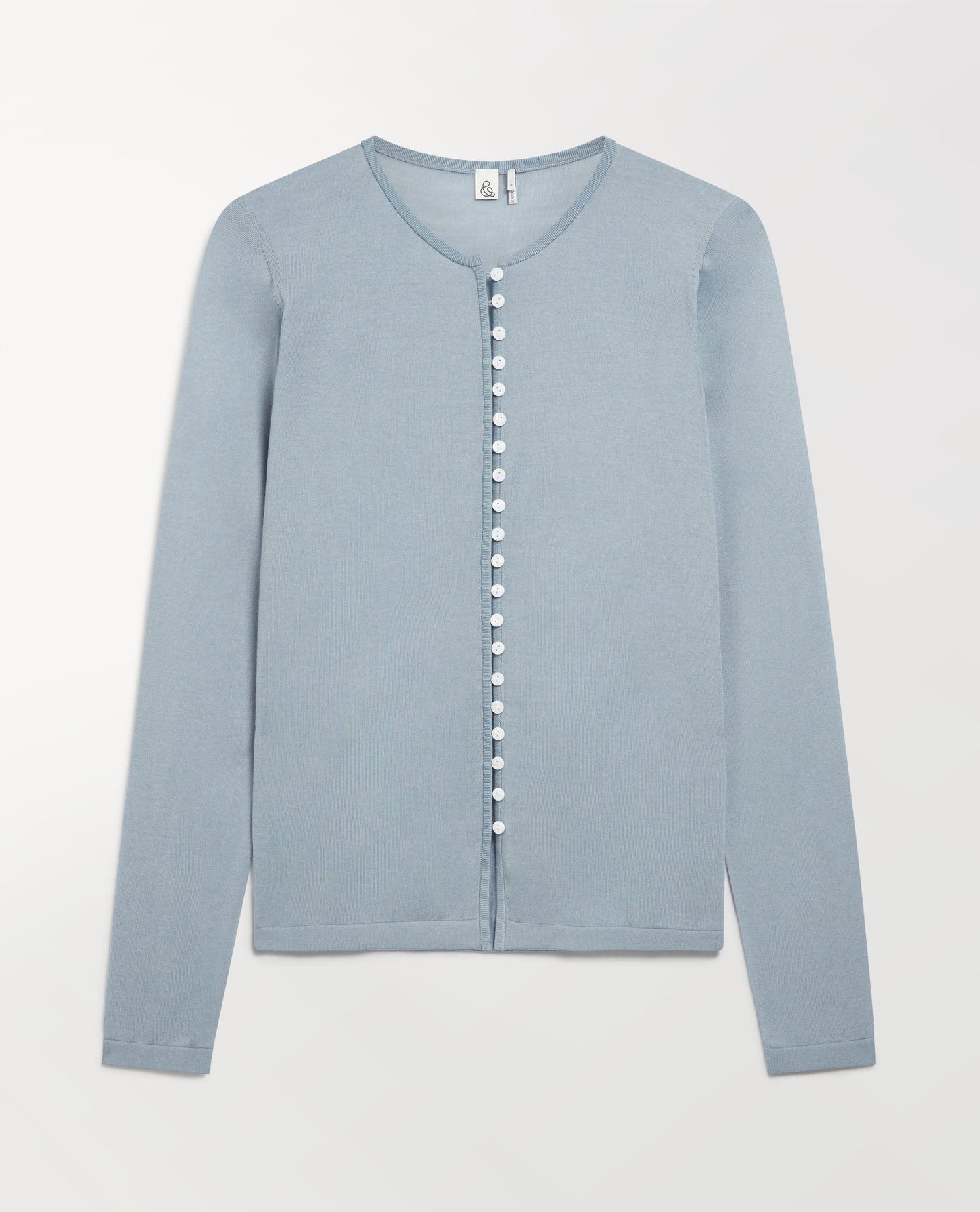 Women's Superfine Merino Button-Front Top - Ash Blue