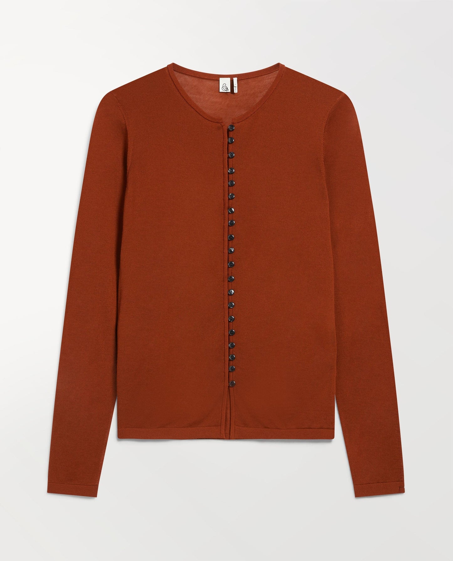 Women's Superfine Merino Button-Front Top - Burnt Sienna