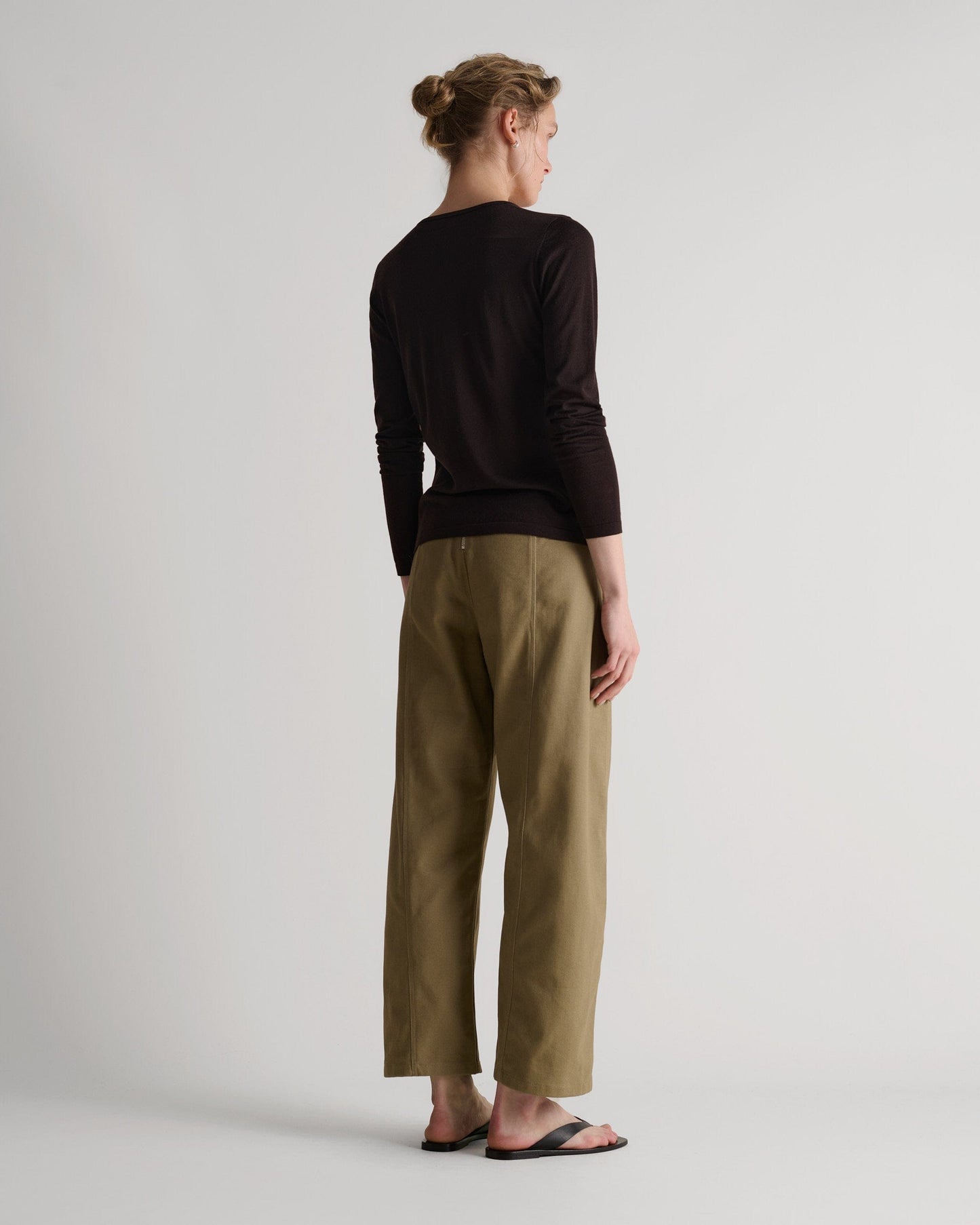 Women's Superfine Merino Button-Front Top - Umber