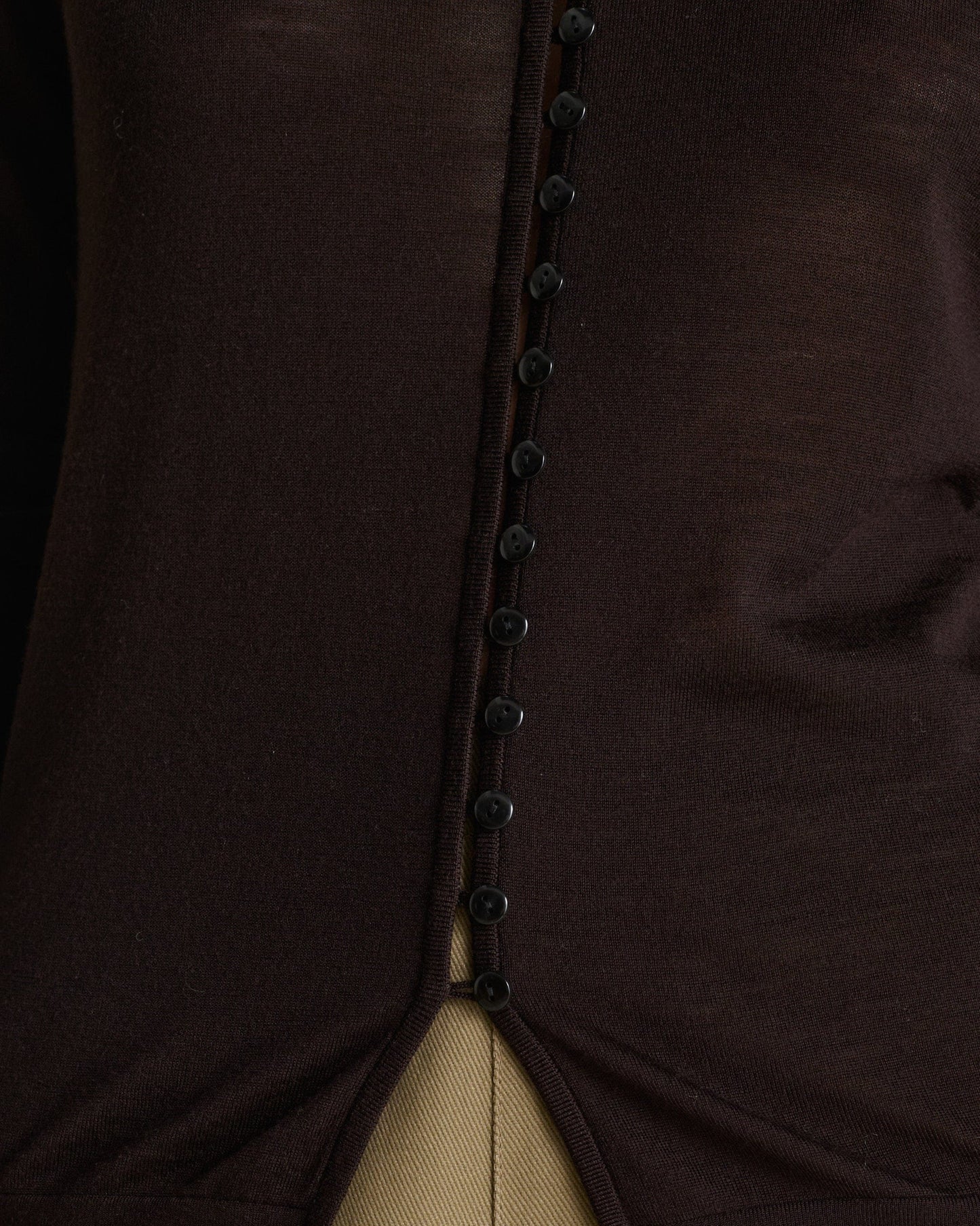 Women's Superfine Merino Button-Front Top - Umber