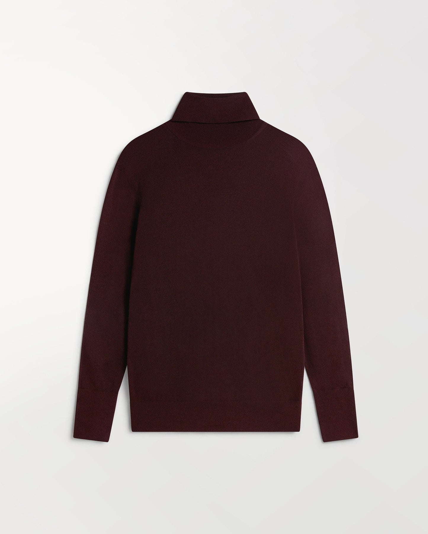 Women's Superfine Merino Roll Neck Jumper - Oxblood