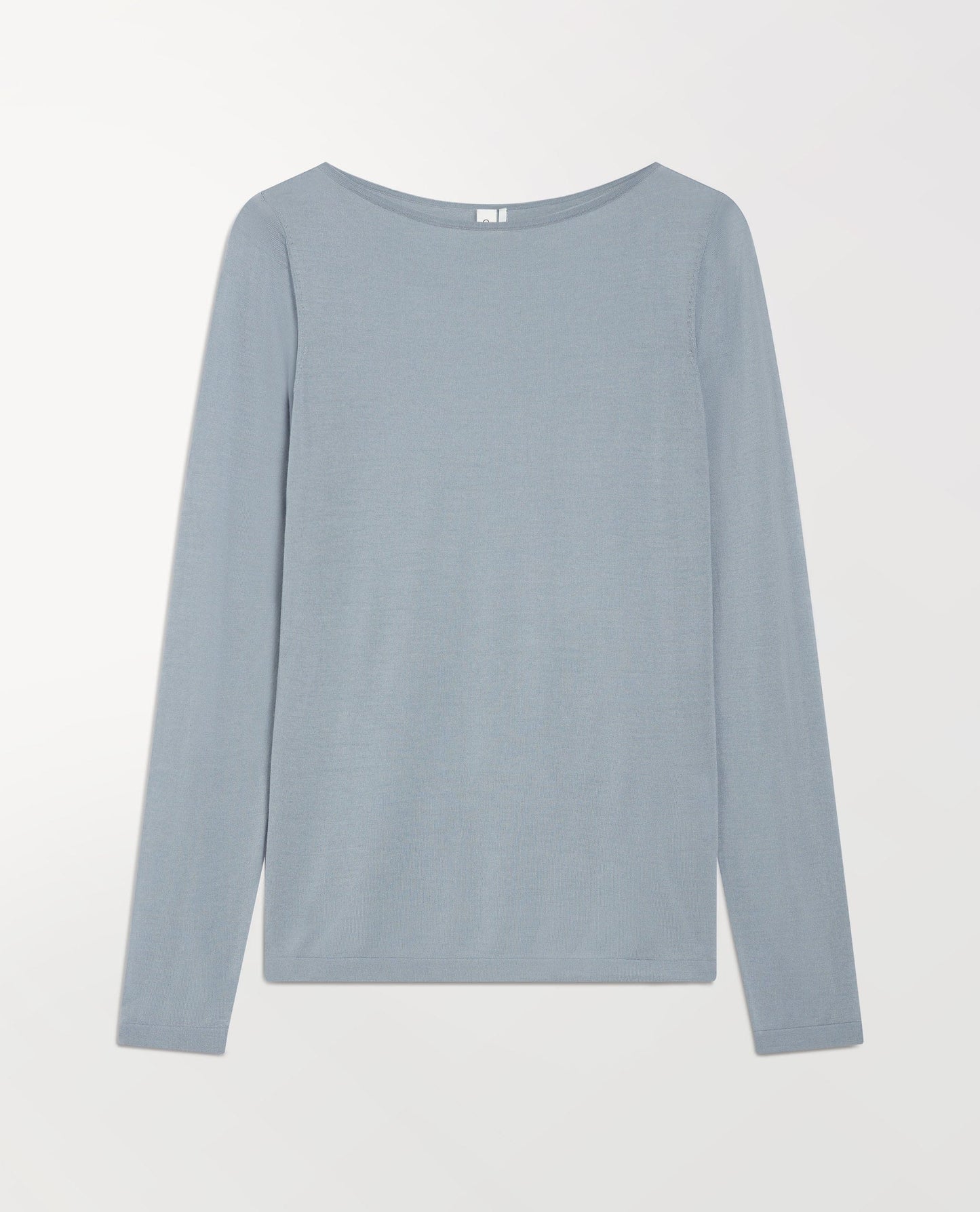 Women's Superfine Merino Straight Neck Jumper - Ash Blue
