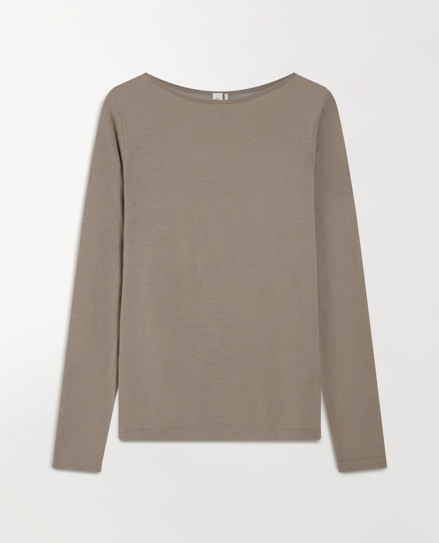 Women's Superfine Merino Straight Neck Jumper - Mole