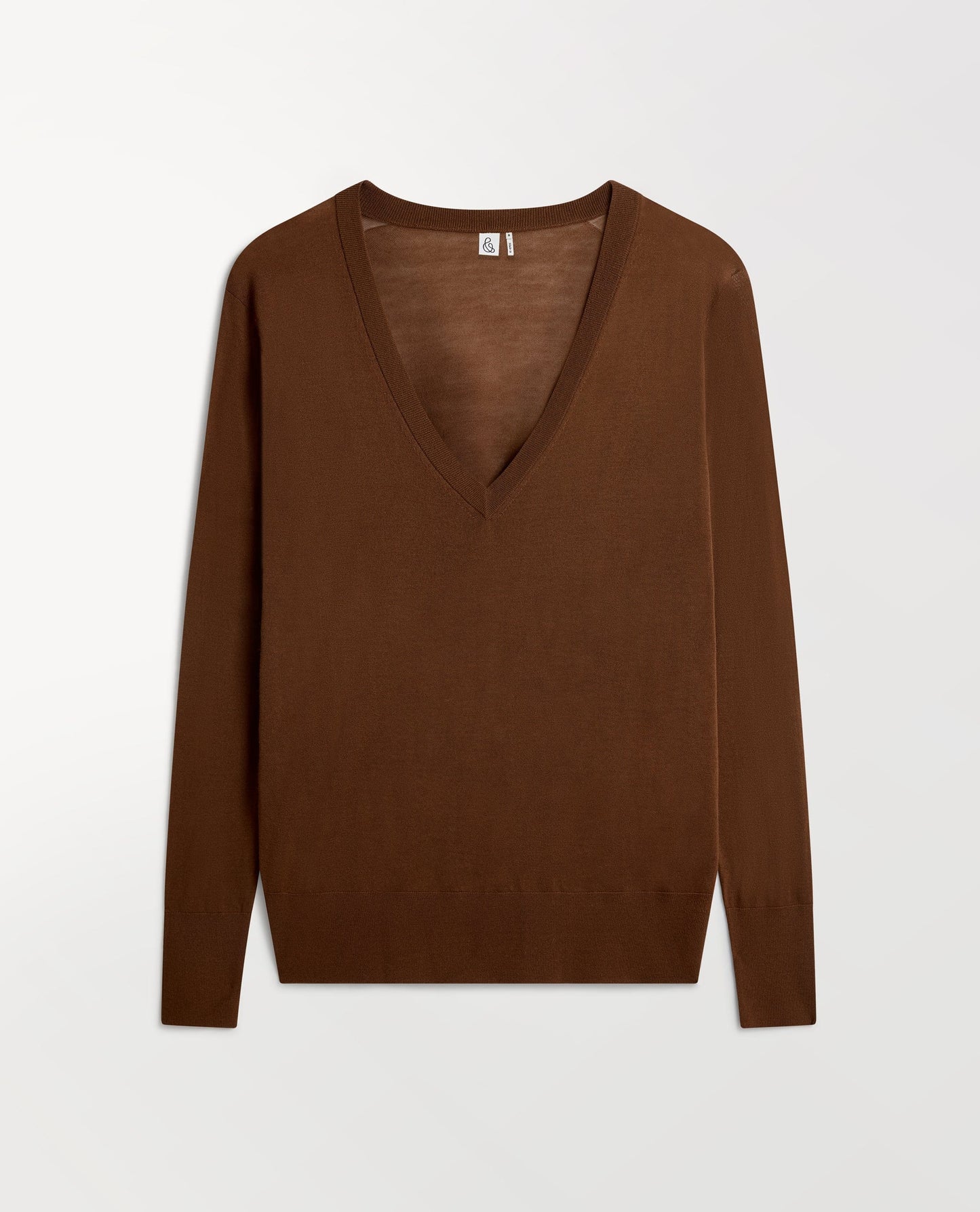 Women's Superfine Merino V Neck Jumper - Burl
