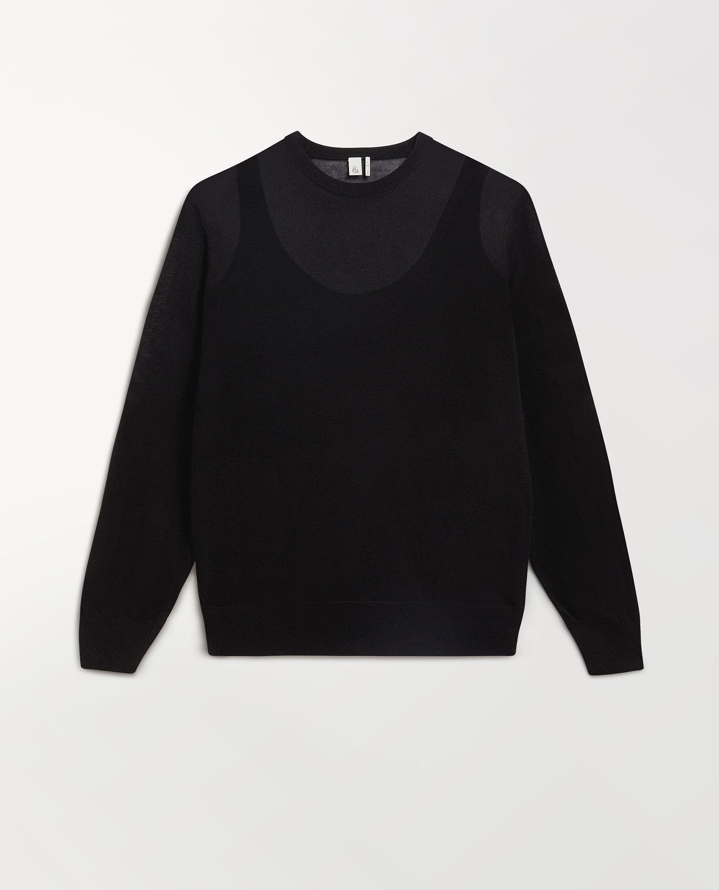 Women's TENCEL™ Cashmere Double Layered Crew Neck Jumper - Black