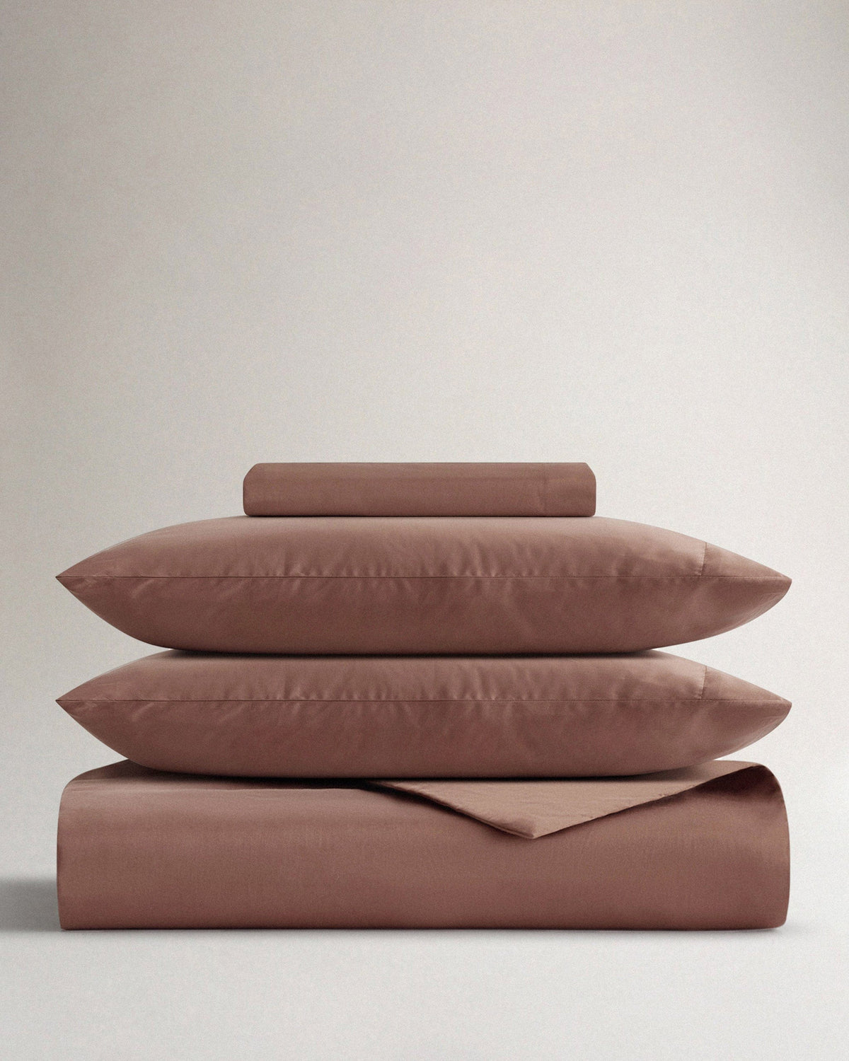 image 1 of 3 showing Rise & Fall's Soft & Smooth duvet set, colour: deep clay, fabric: sateen cotton