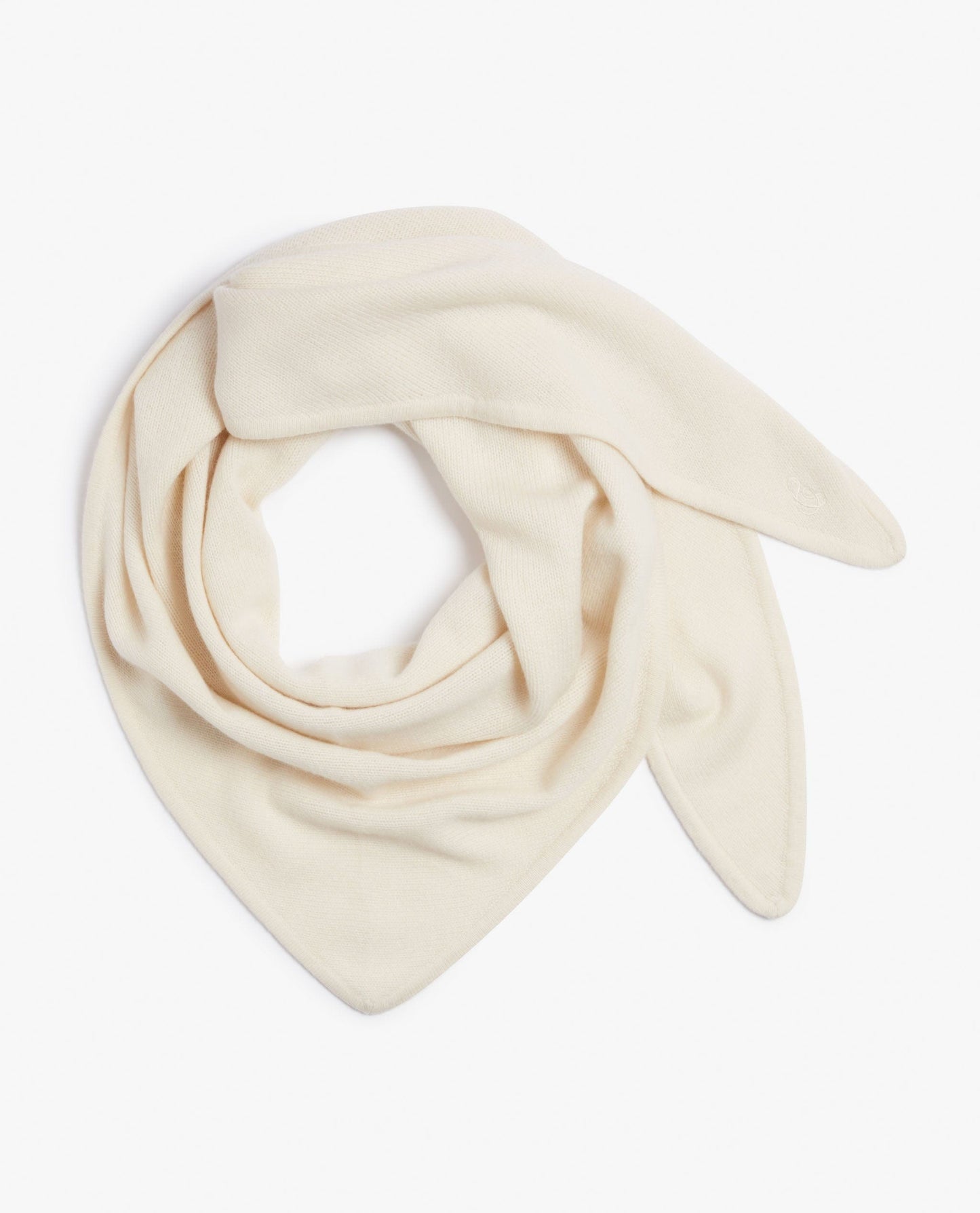 Image 2 of 2 showing Rise & Fall's women's cream Cashmere Merino Bandana.
