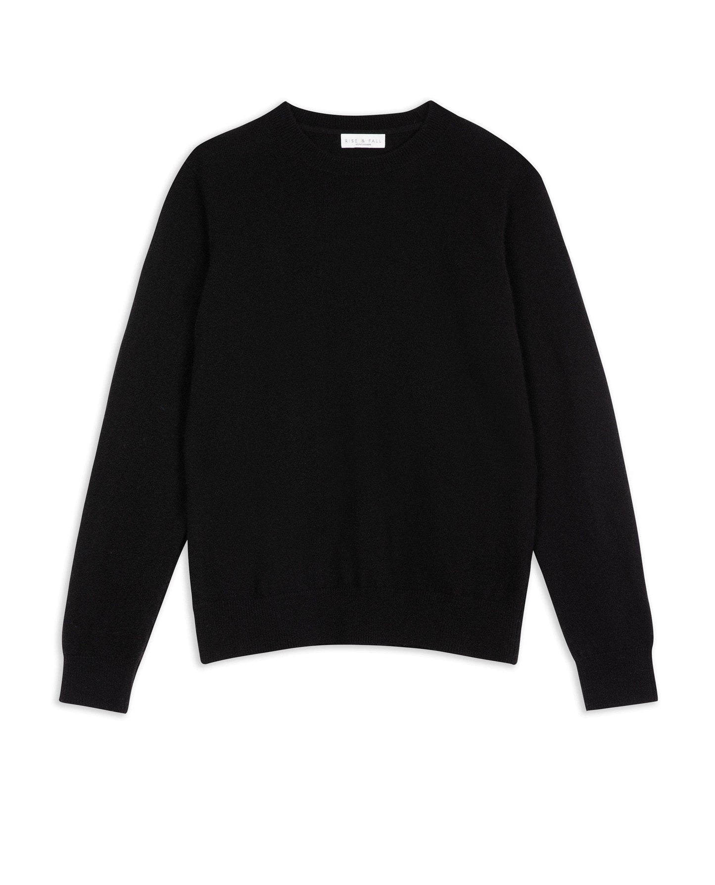 Image 2 of 3 showing Rise & Fall's Woman's Finest Cashmere Classic Crew Neck Jumper in black.