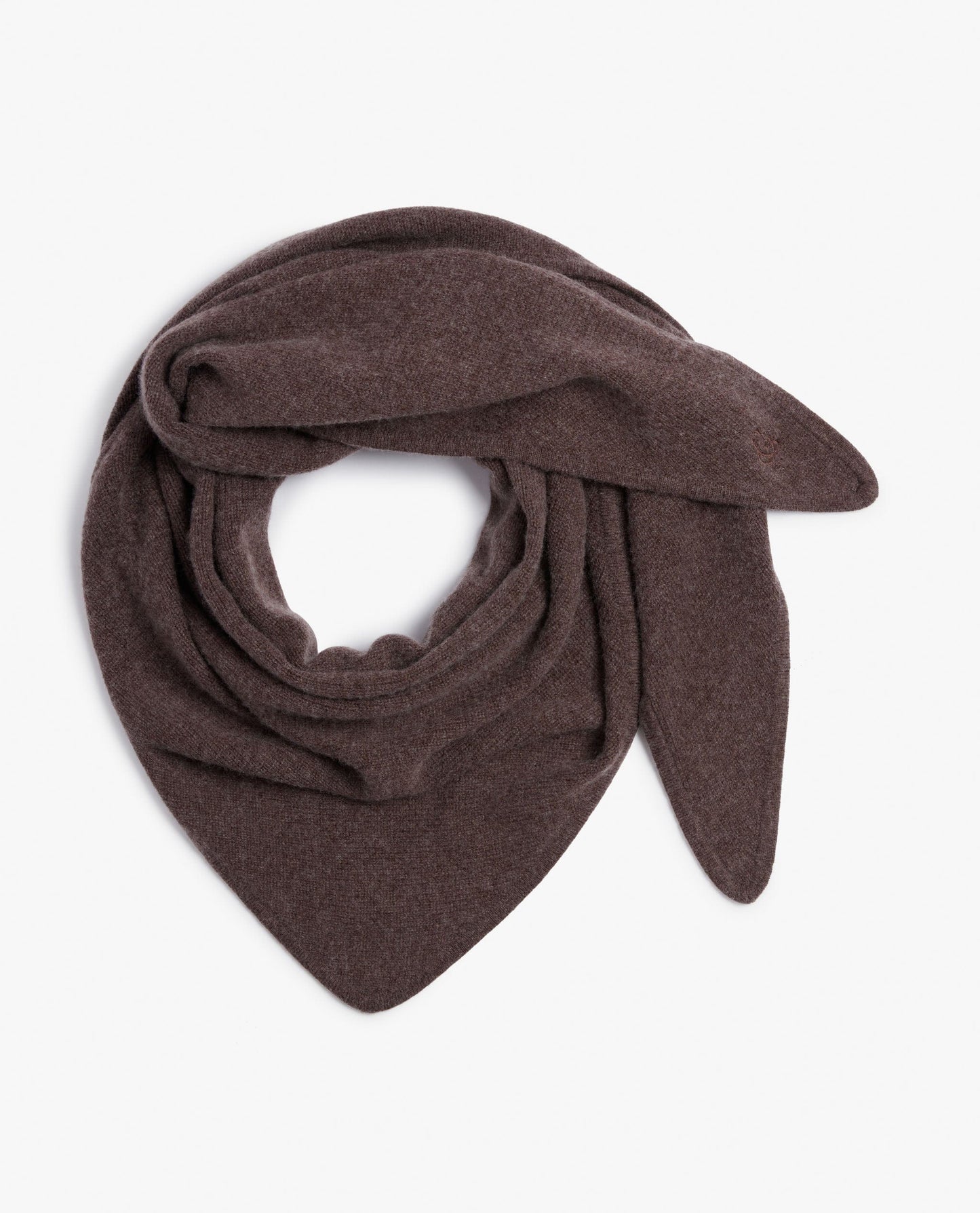 Image 2 of 3 showing Rise & Fall's women's chocolate brown Cashmere Merino Bandana.