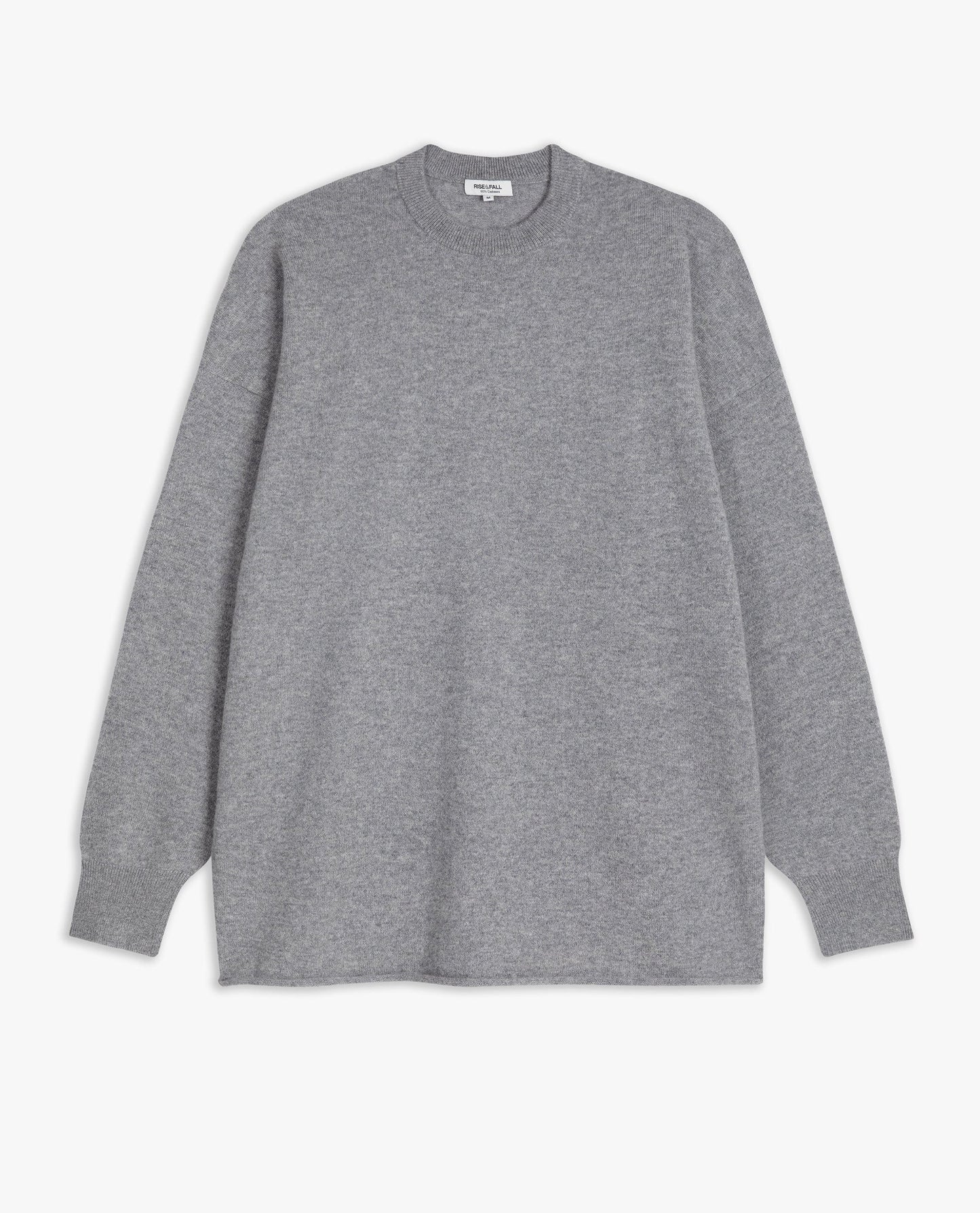 Image 2 of 5 showing Rise & Fall's finest cashmere sweatshirt in grey.