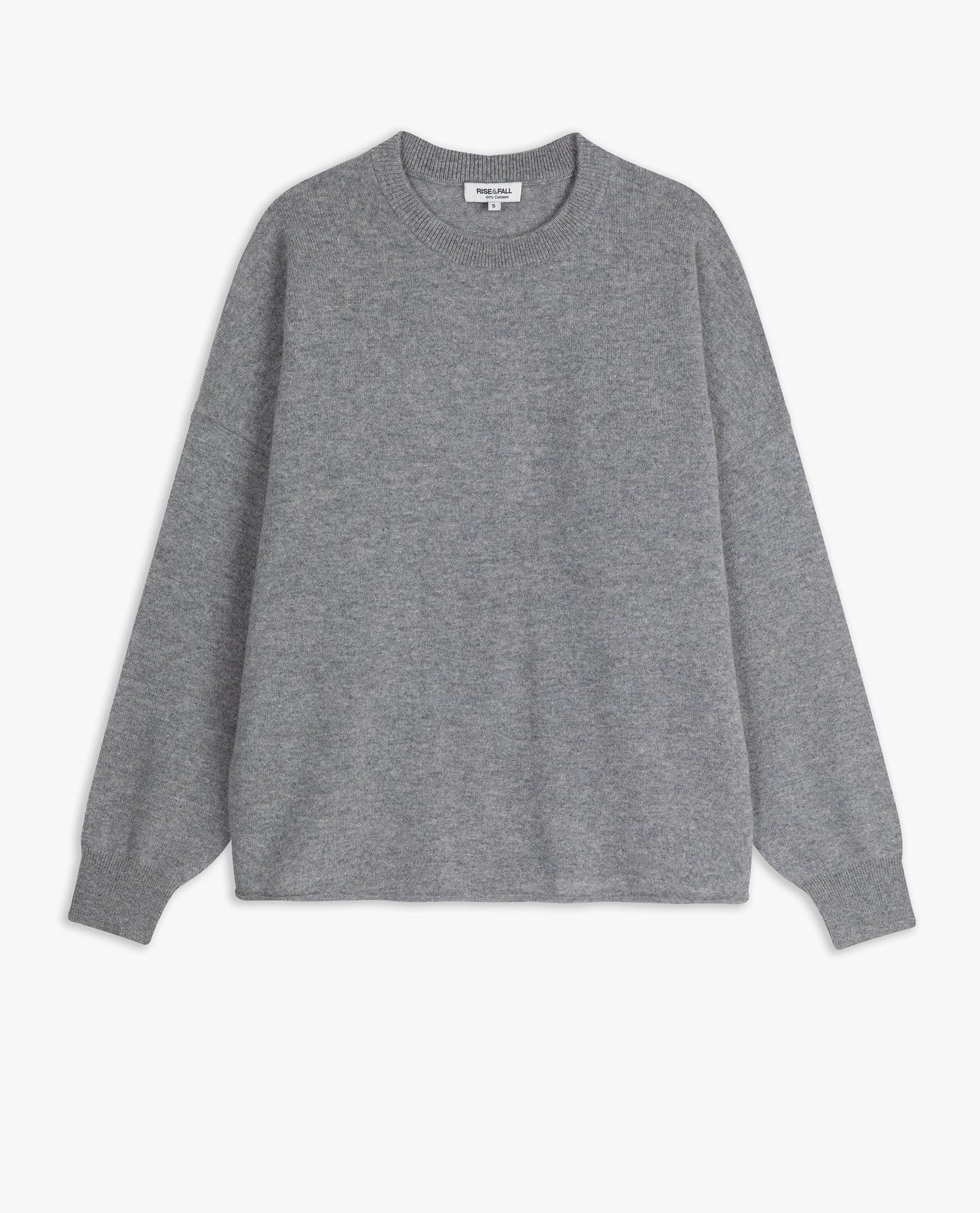 Image 2 of 5 showing Rise & Fall's grey fine cashmere sweatshirt.
