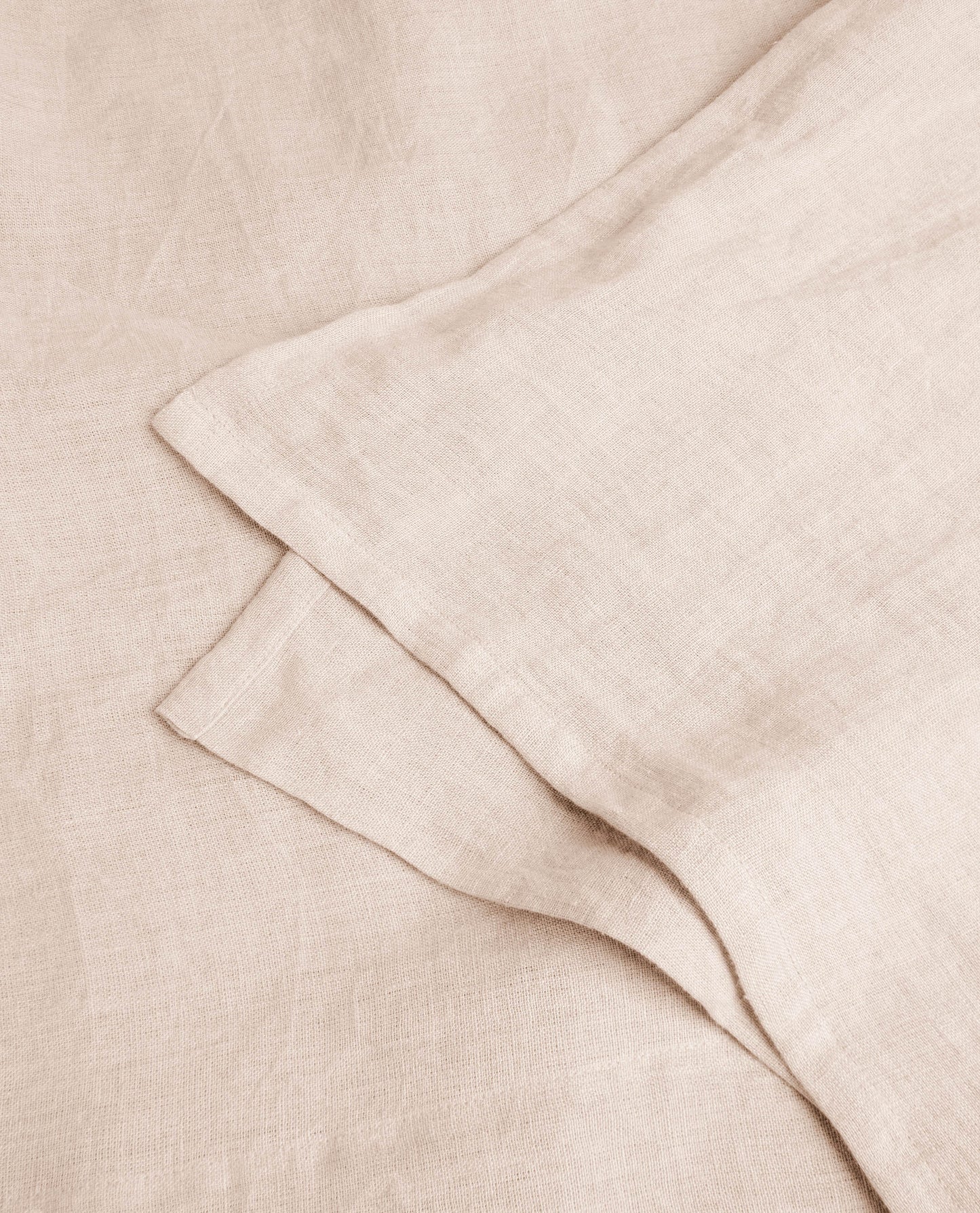 Image 2 of 6 showing Rise & Fall's House of Grey linen flat bed sheet in peach.