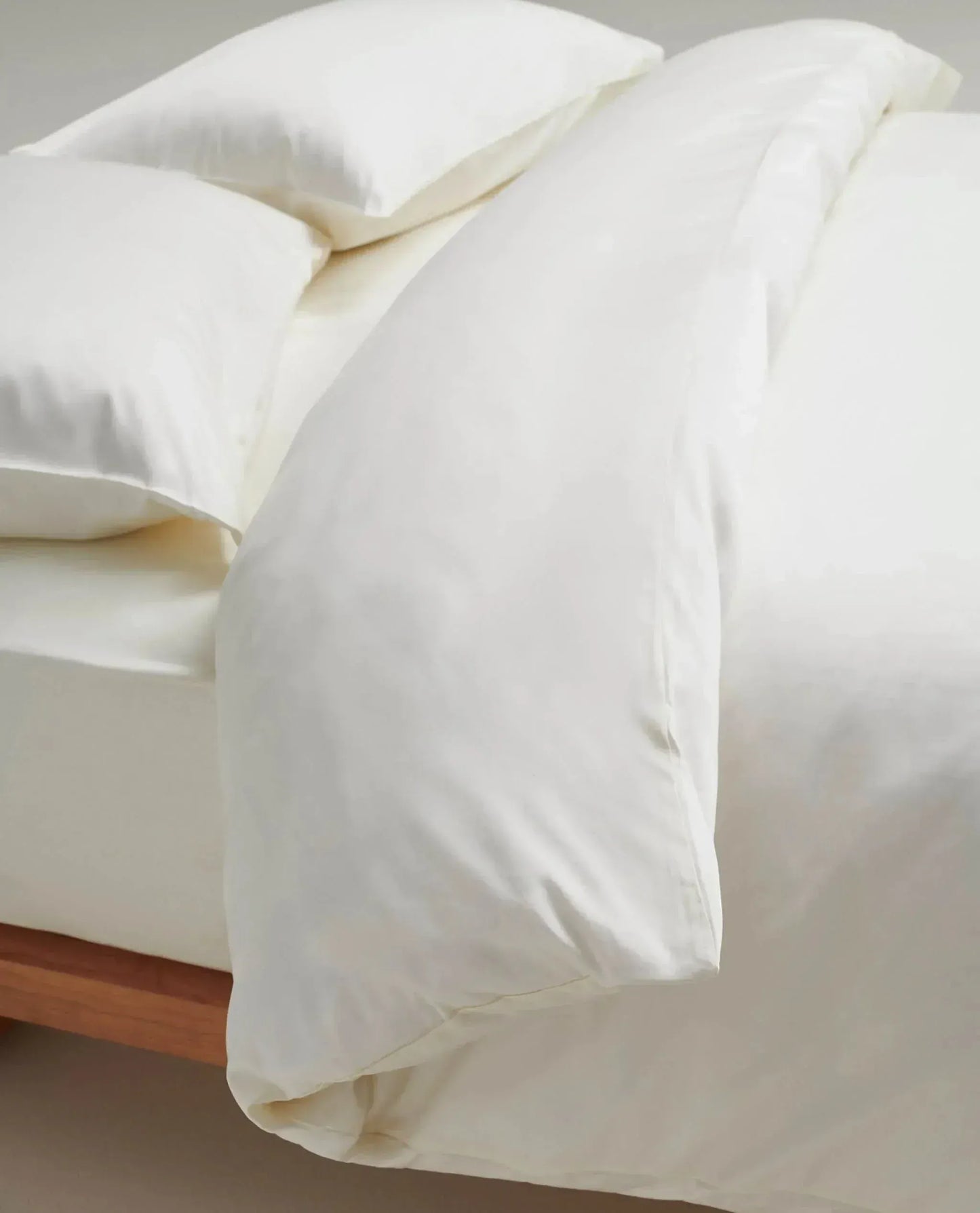 Image 4 of 6 showing Rise & Fall's Soft & Smooth Cotton Sateen Pillowcase Set, colour: buttermilk.