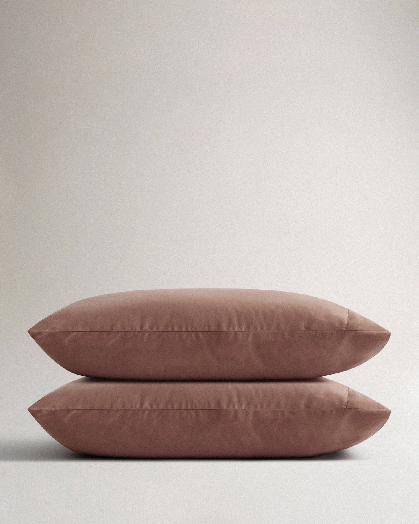 Image 5 of 5 showing Rise & Fall's Soft & Smooth Sateen Cotton Pillowcases, set of 4, colour: Deep Clay.