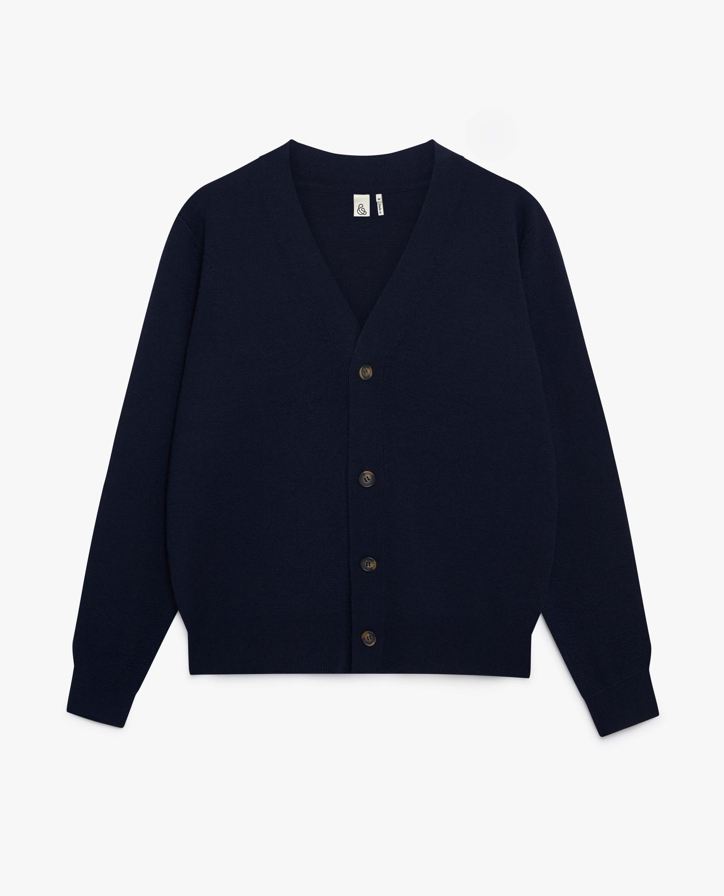 Men's Merino V Neck Cardigan - Navy